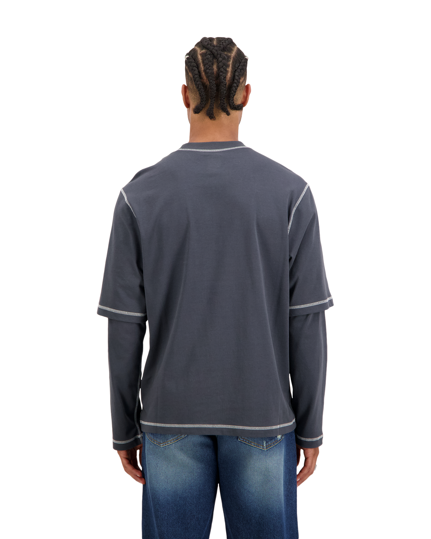 Flaneur Signature Outline Layered Long Sleeve ZWART 4