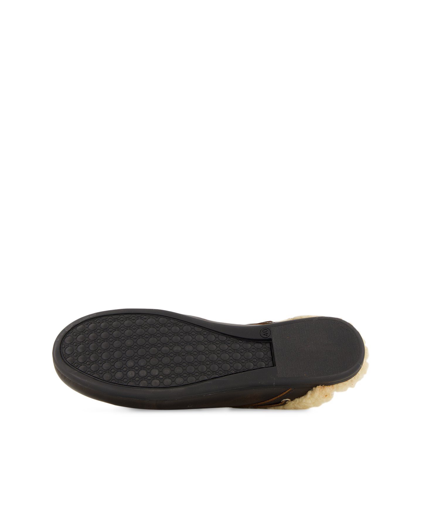 Posa Boat Loafer Mule Fur - Leather DONKERBRUIN 6