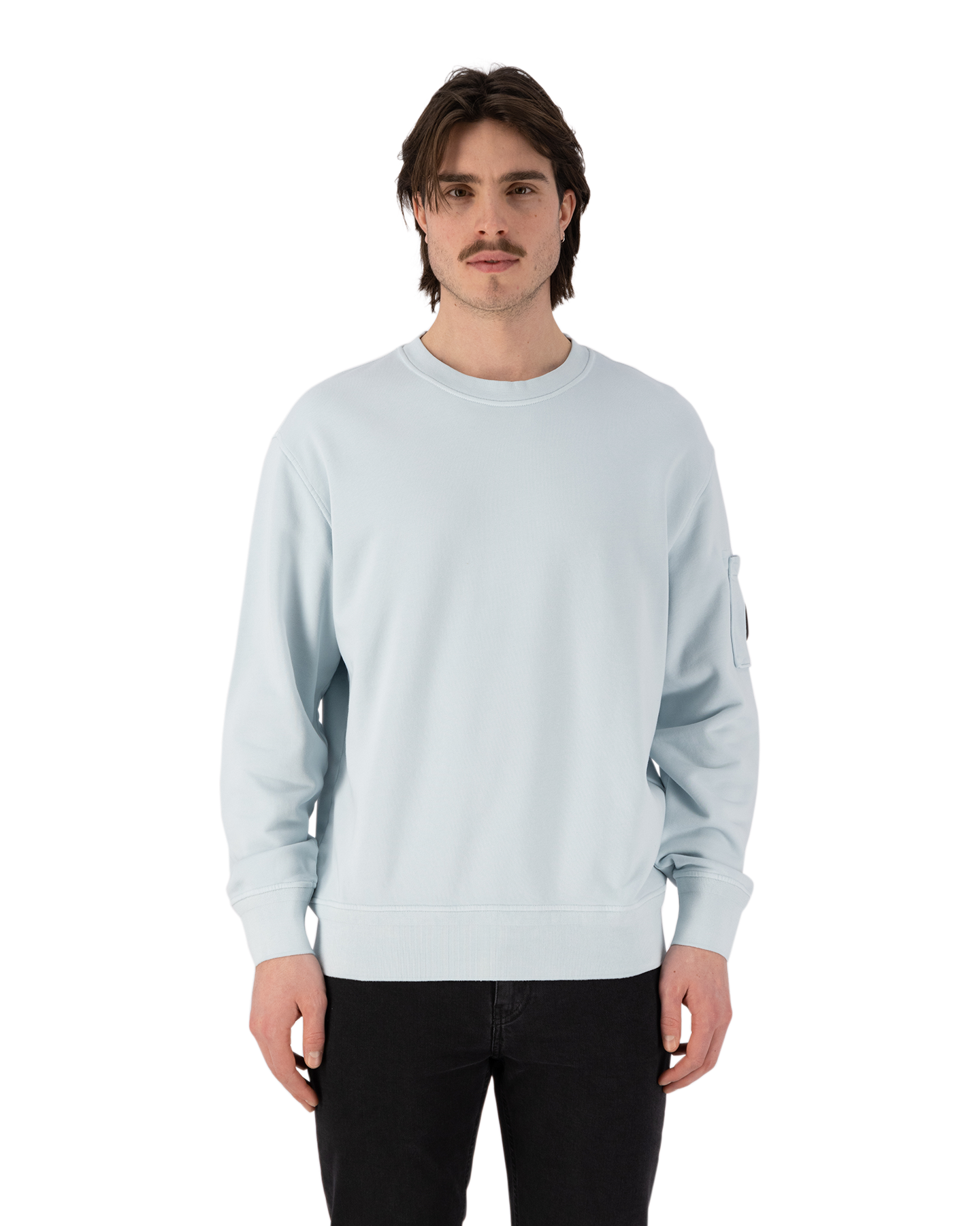 C.P. Company Cotton Diagonal Fleece Lens Sweatshirt LICHTBLAUW 4