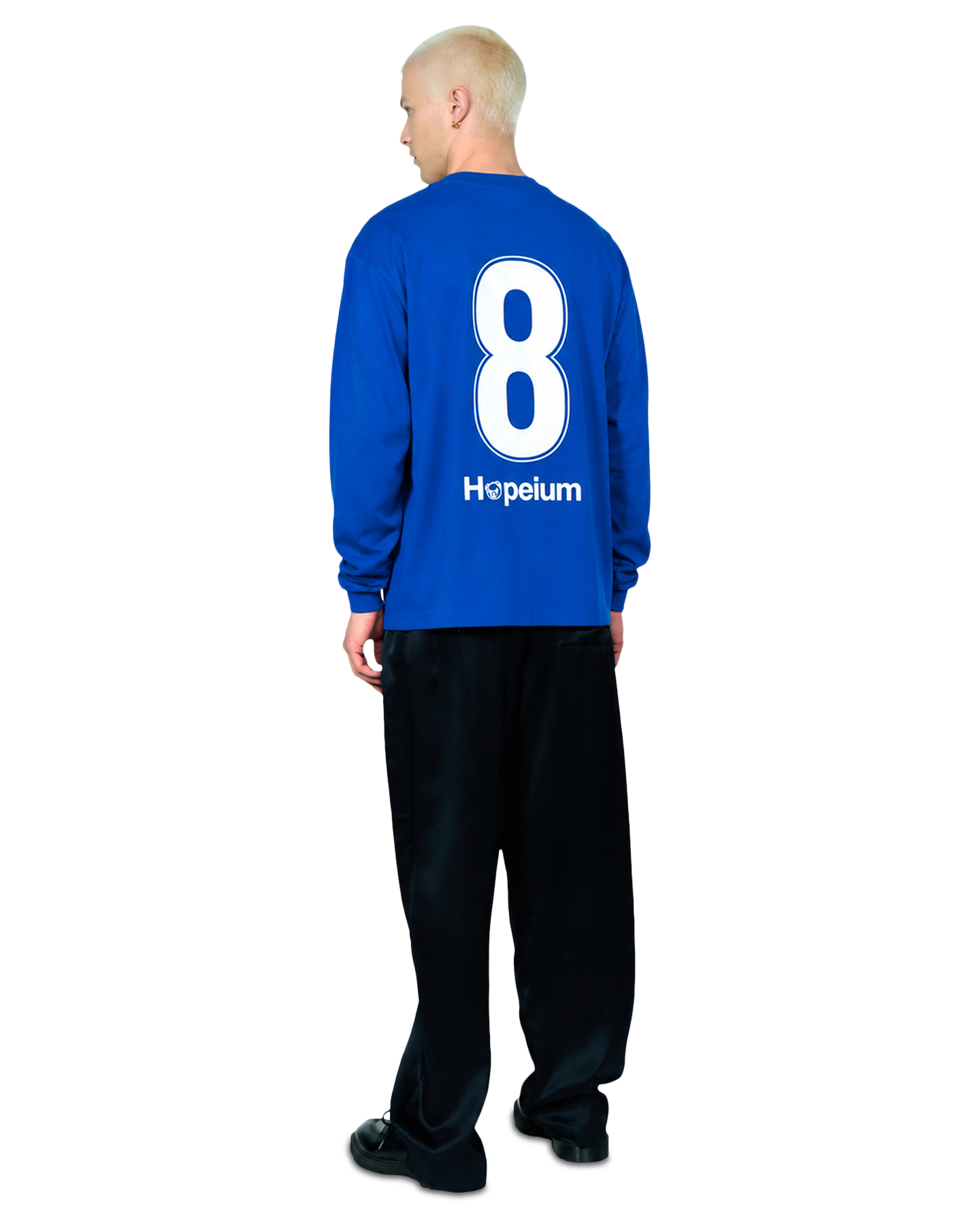 Hopeium Gandhi Tee L/S BLAUW 3