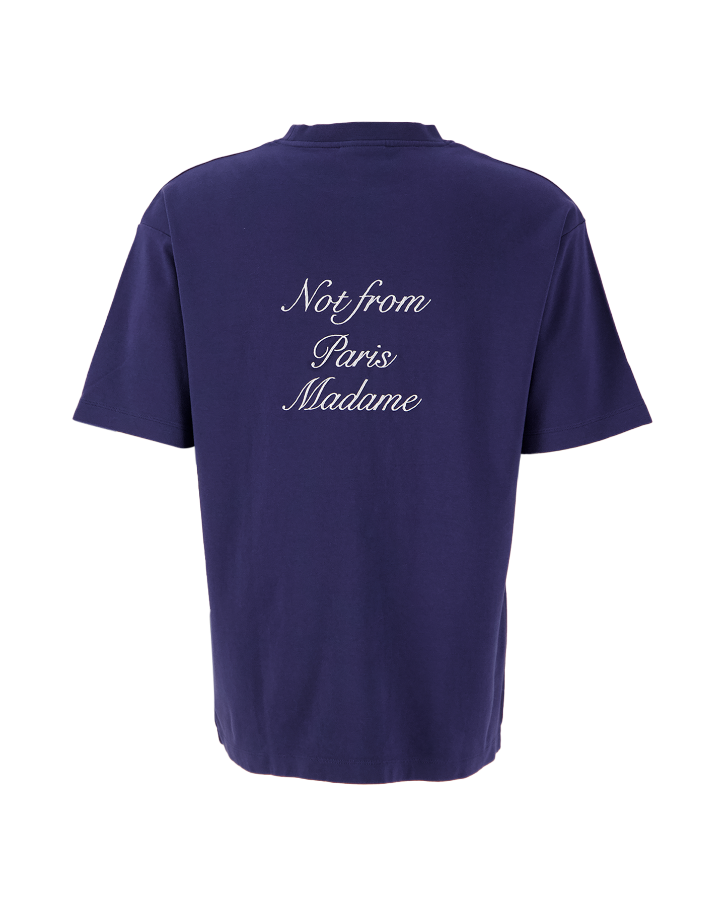 Drole de Monsieur Le T-Shirt Slogan Calligraphy BLAUW 1