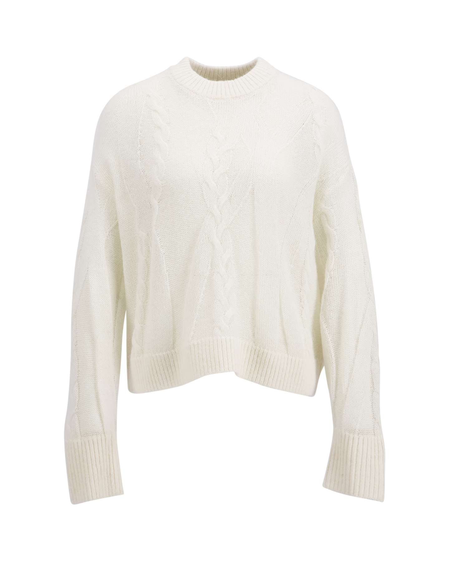 OLAF Cable Knitted Crewneck WIT 1