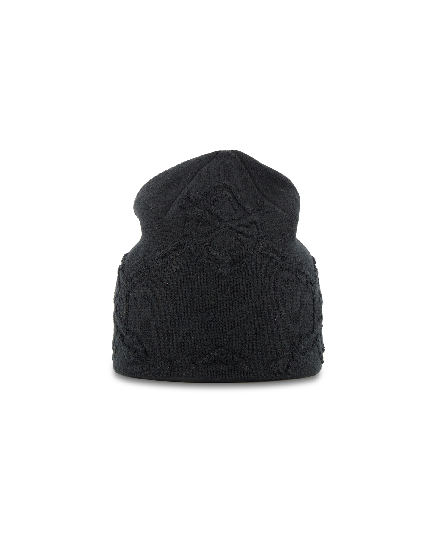 Daily Paper Textured Shield Skull Cap Beanie ZWART 1
