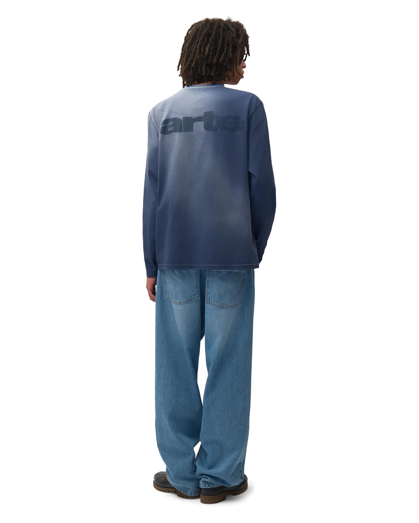 Arte Antwerp Stencil Sunfade Longsleeve DONKERBLAUW 3