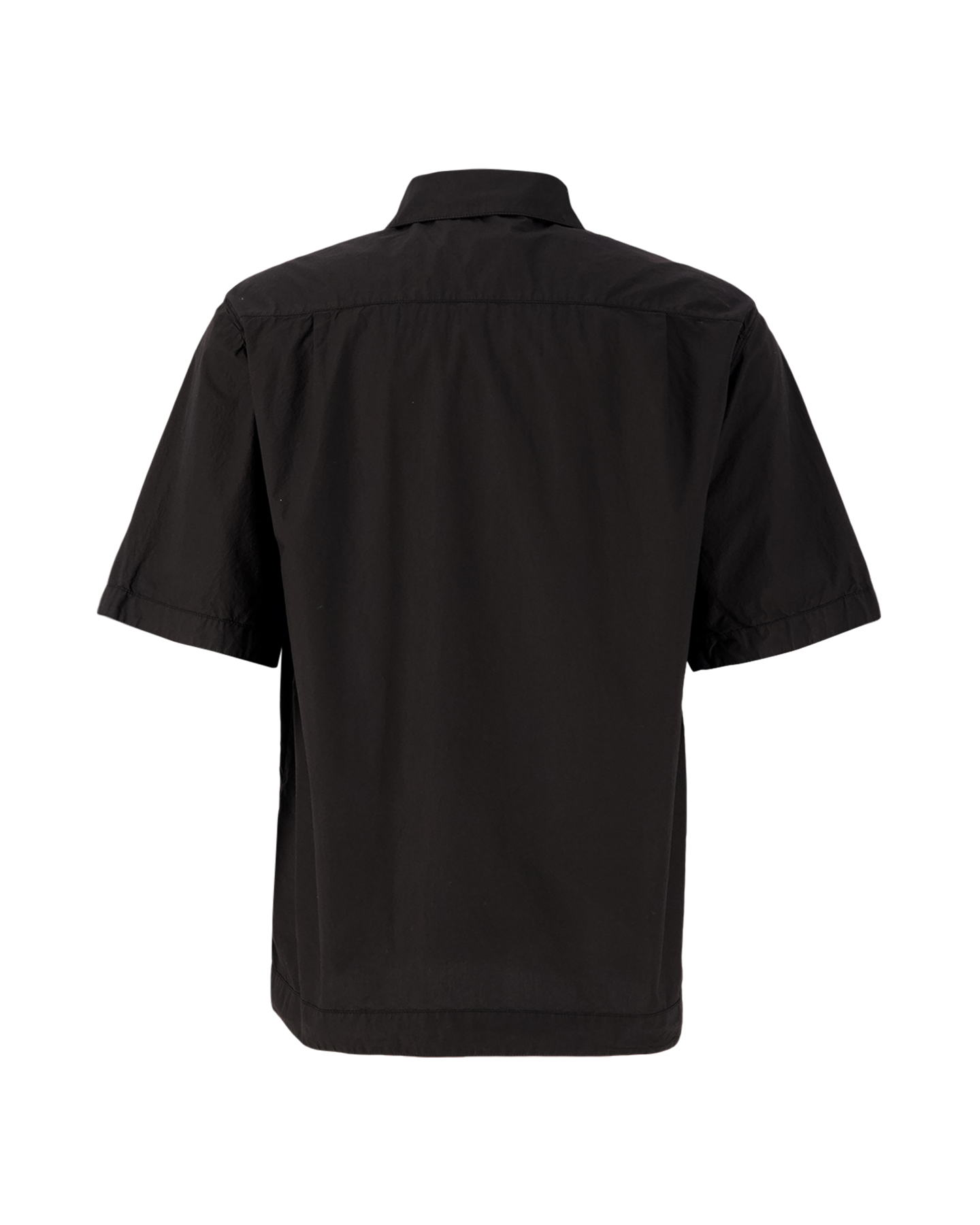 Stone Island 11805 Light Cotton Tela 'Paracadute' Garment Dyed Short Sleeve Shirt BLACK 2