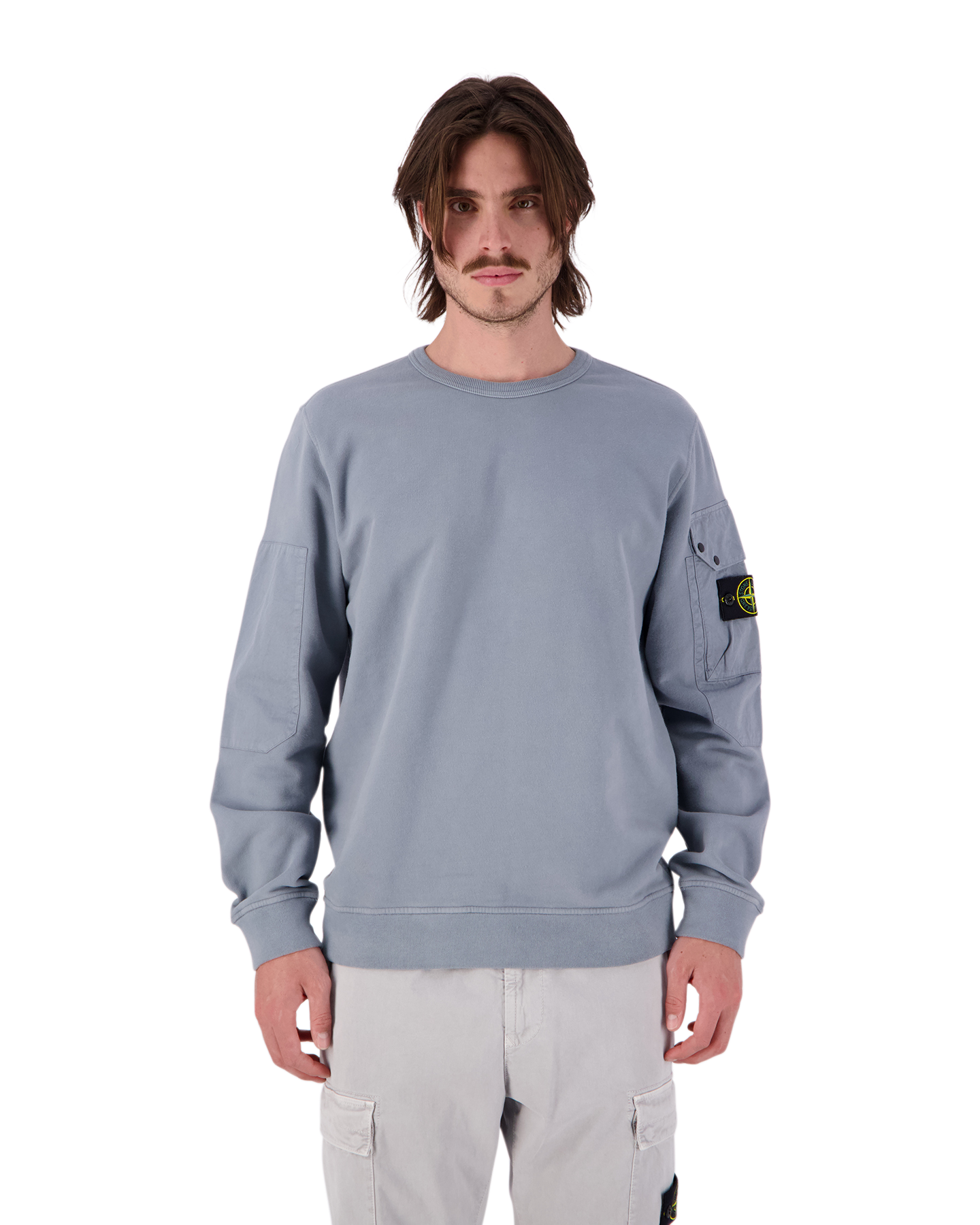 Stone Island 63920 Brushed Cotton Fleece  Sweatshirt GROEN 4