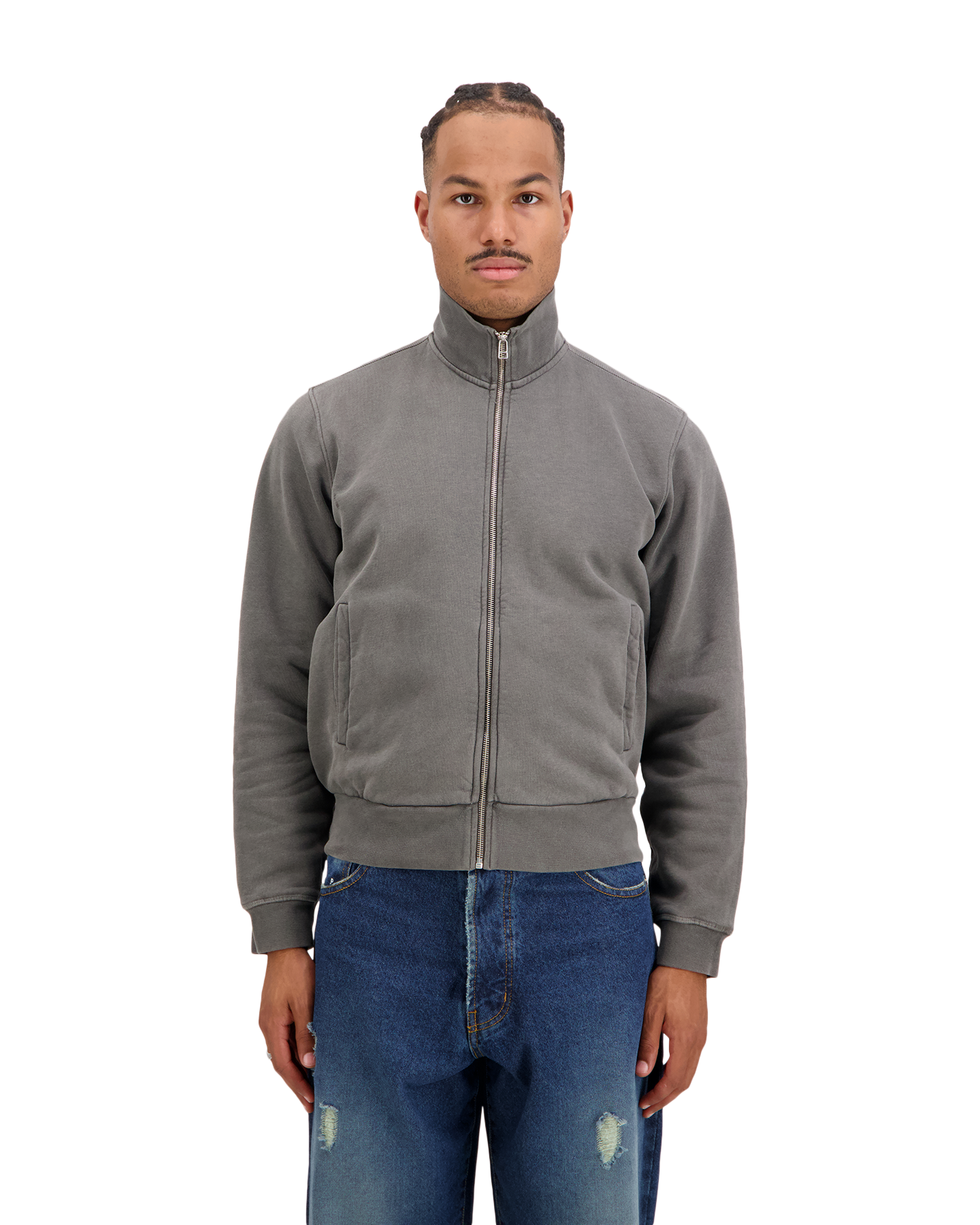 POP Trading Company Full Zip Sweat ZWART 3