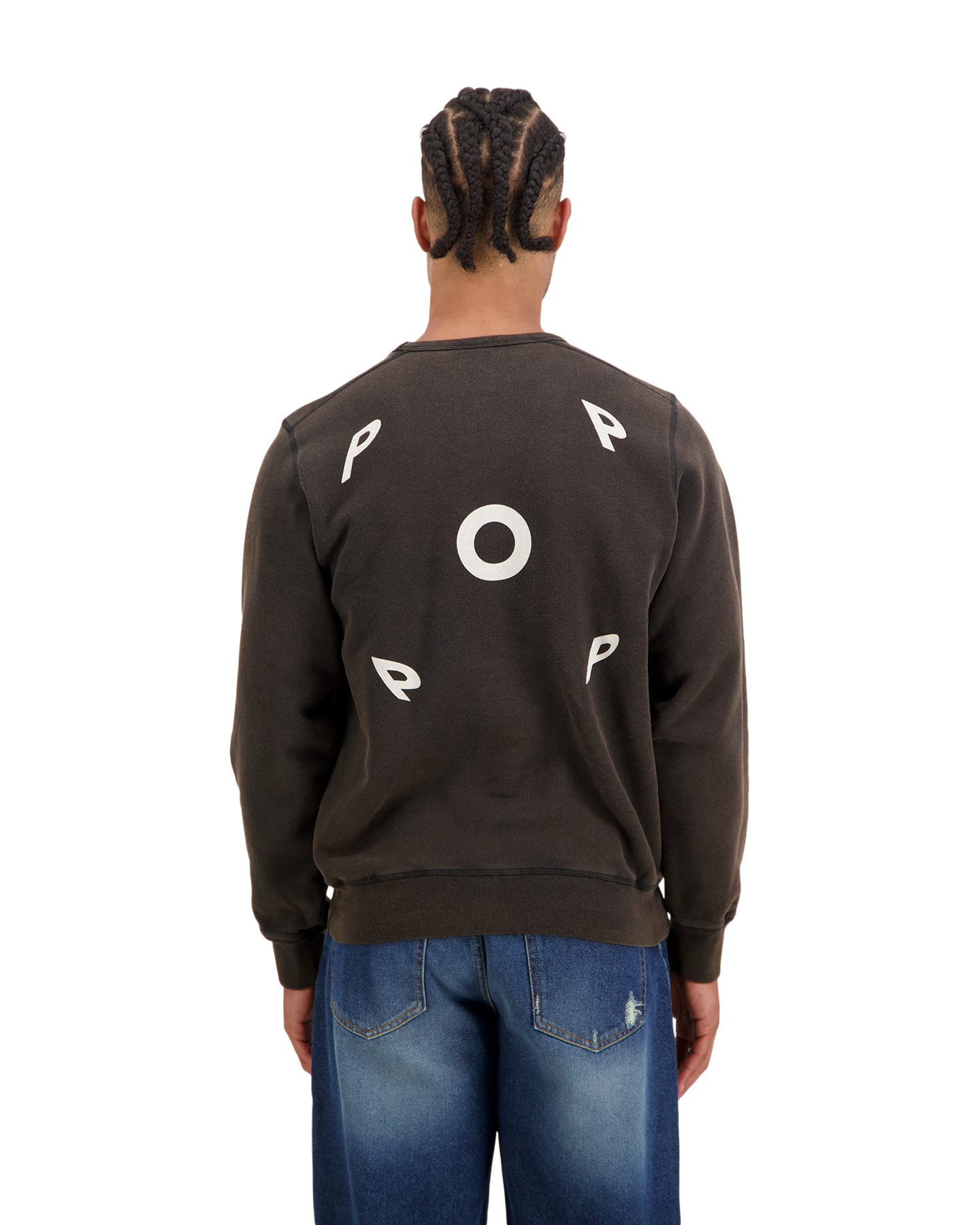 POP Trading Company Fish Eye Crewneck Sweat ZWART 3