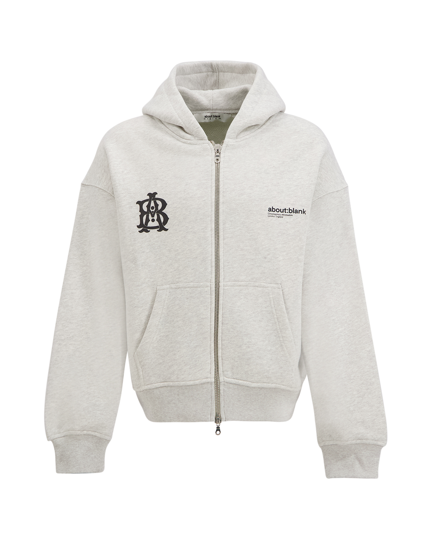 about:blank Dual Logo Zip Hoodie GRIJS 1