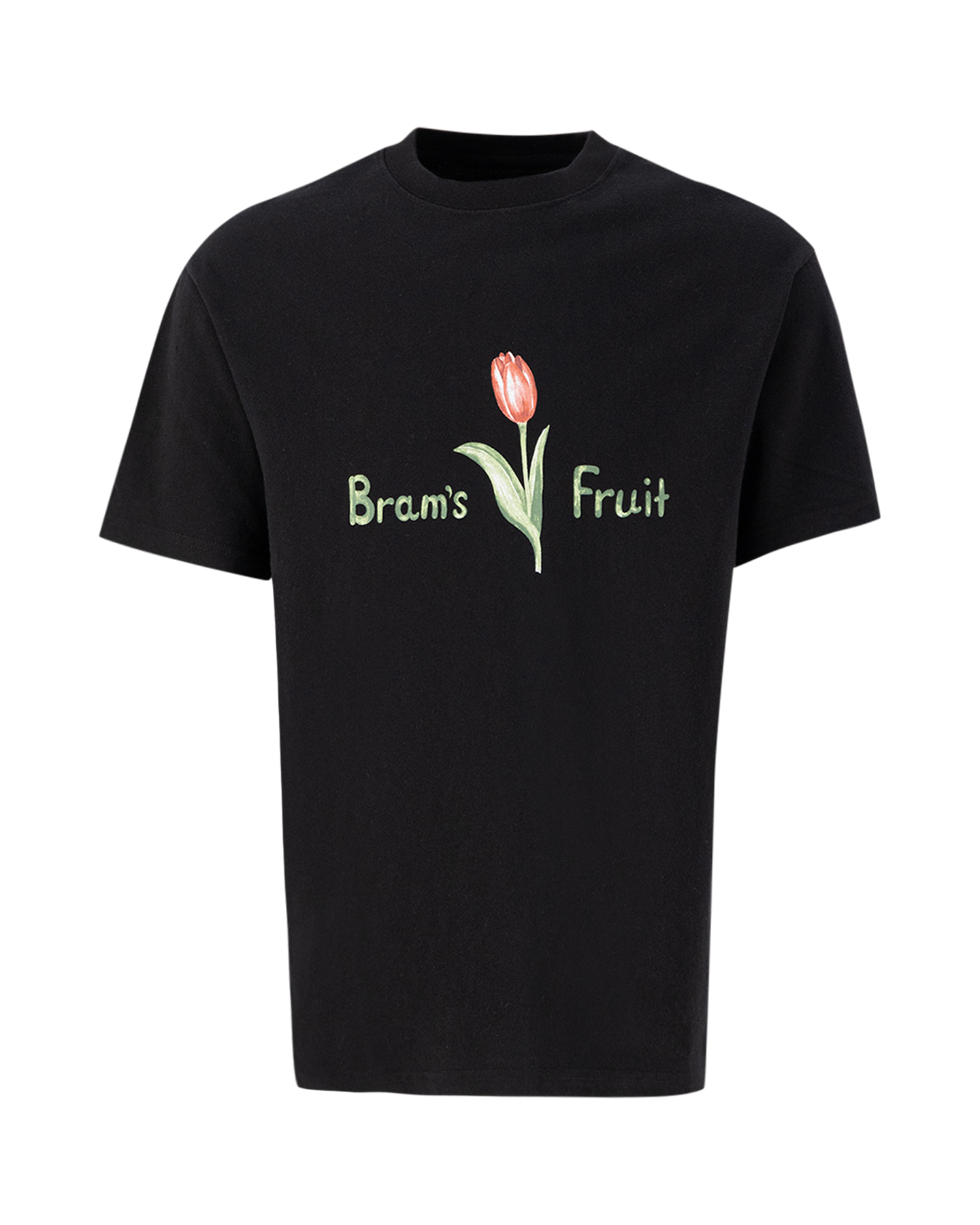 Brams Fruit Tulip Aquarel T-Shirt ZWART 1
