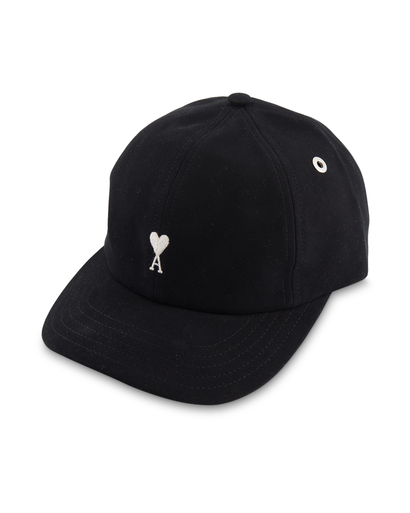AMI Paris Black Ami De Coeur Embroidery Cap ZWART 3
