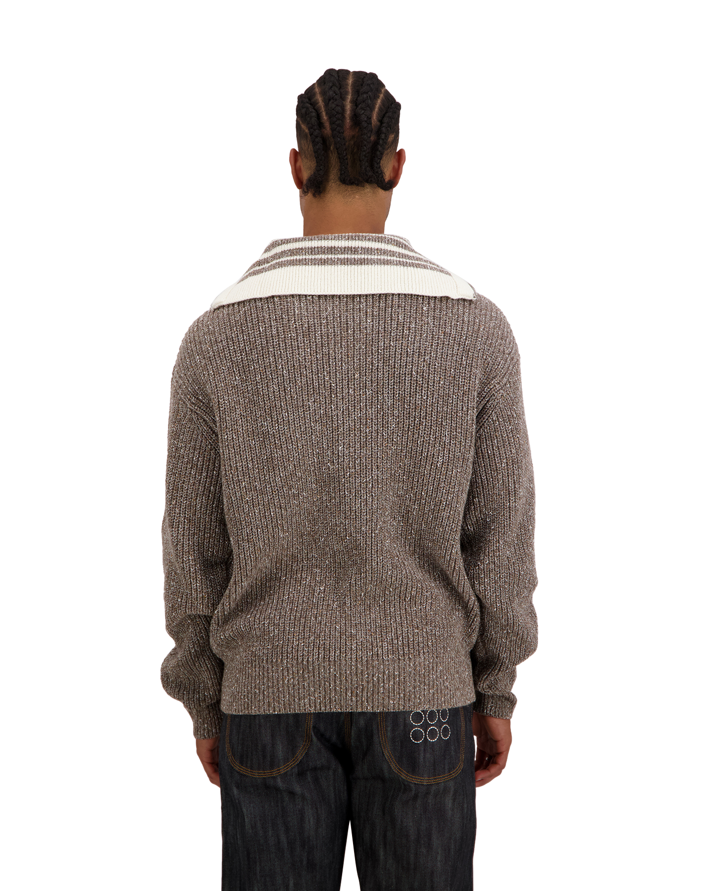 Filling Pieces Zip Knit Chunky Fisherman BRUIN 4