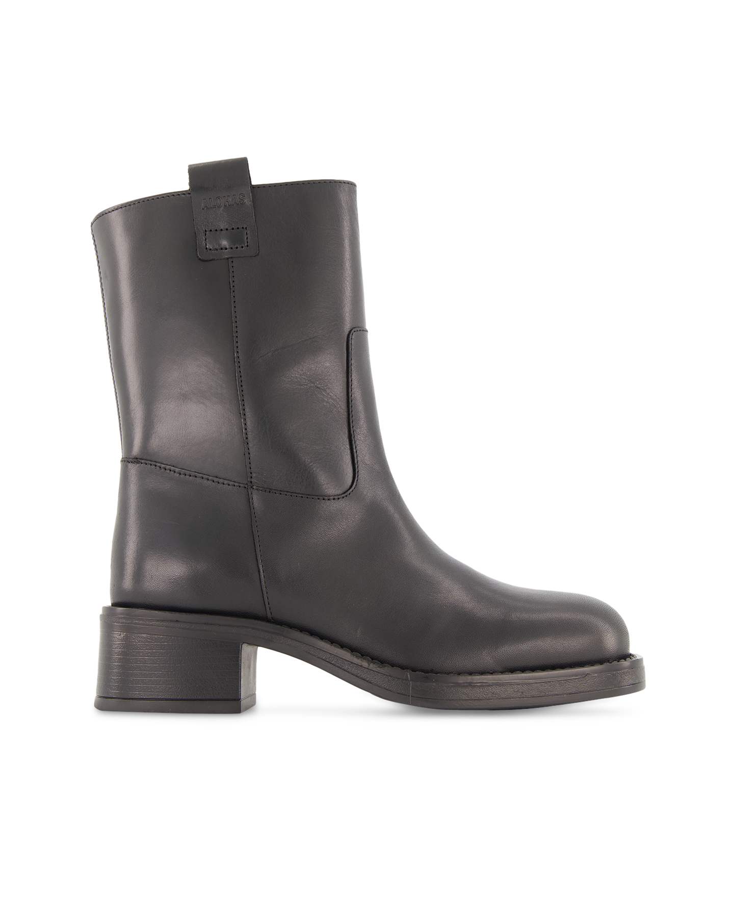 Alohas Rajan Black Leather Boots ZWART 1