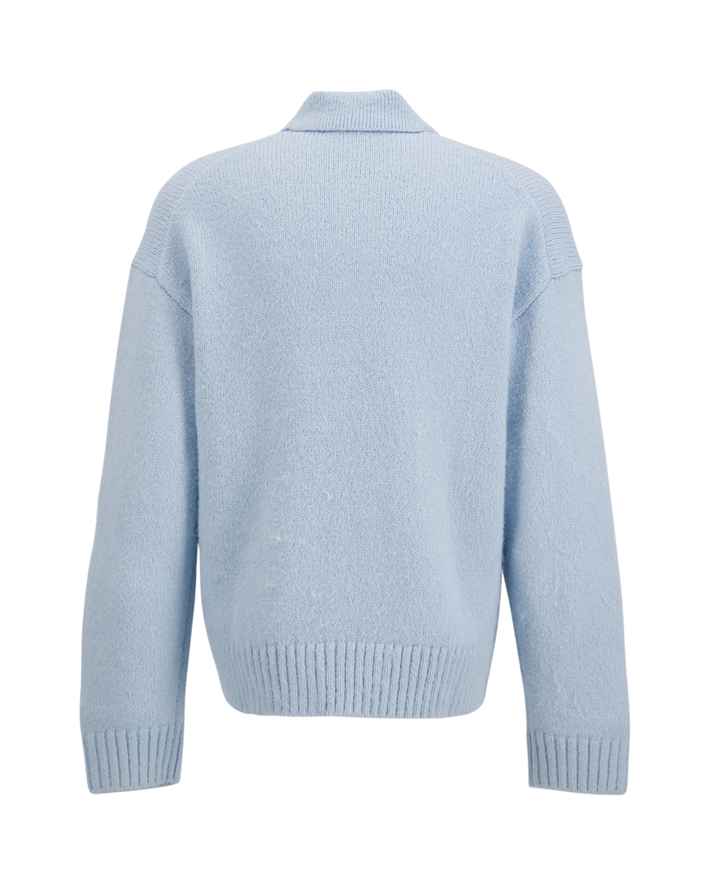 OLAF Oversized Knitted Polo BLAUW 2