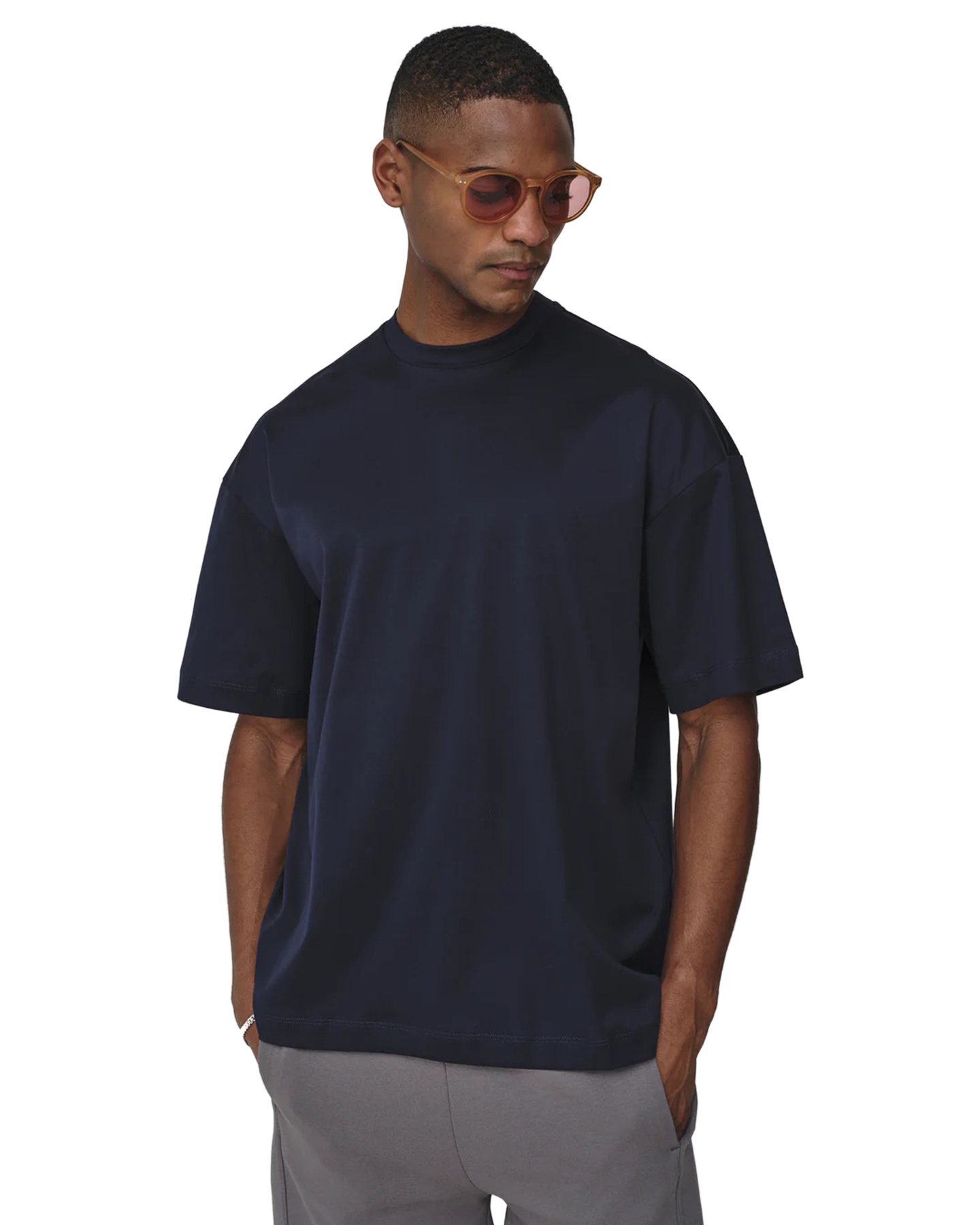 Valenza Interlock Supima Oversized T-Shirt DONKERBLAUW 5