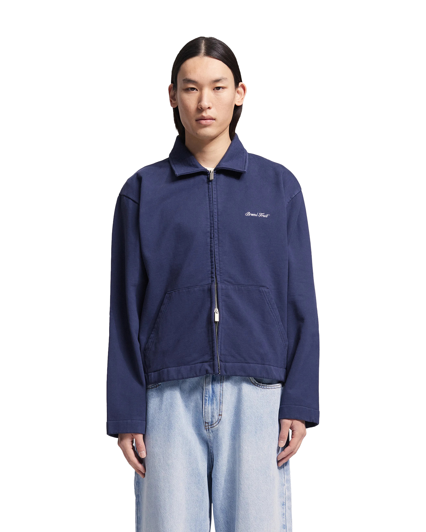 Brams Fruit Script Logo Full Zip DONKERBLAUW 3