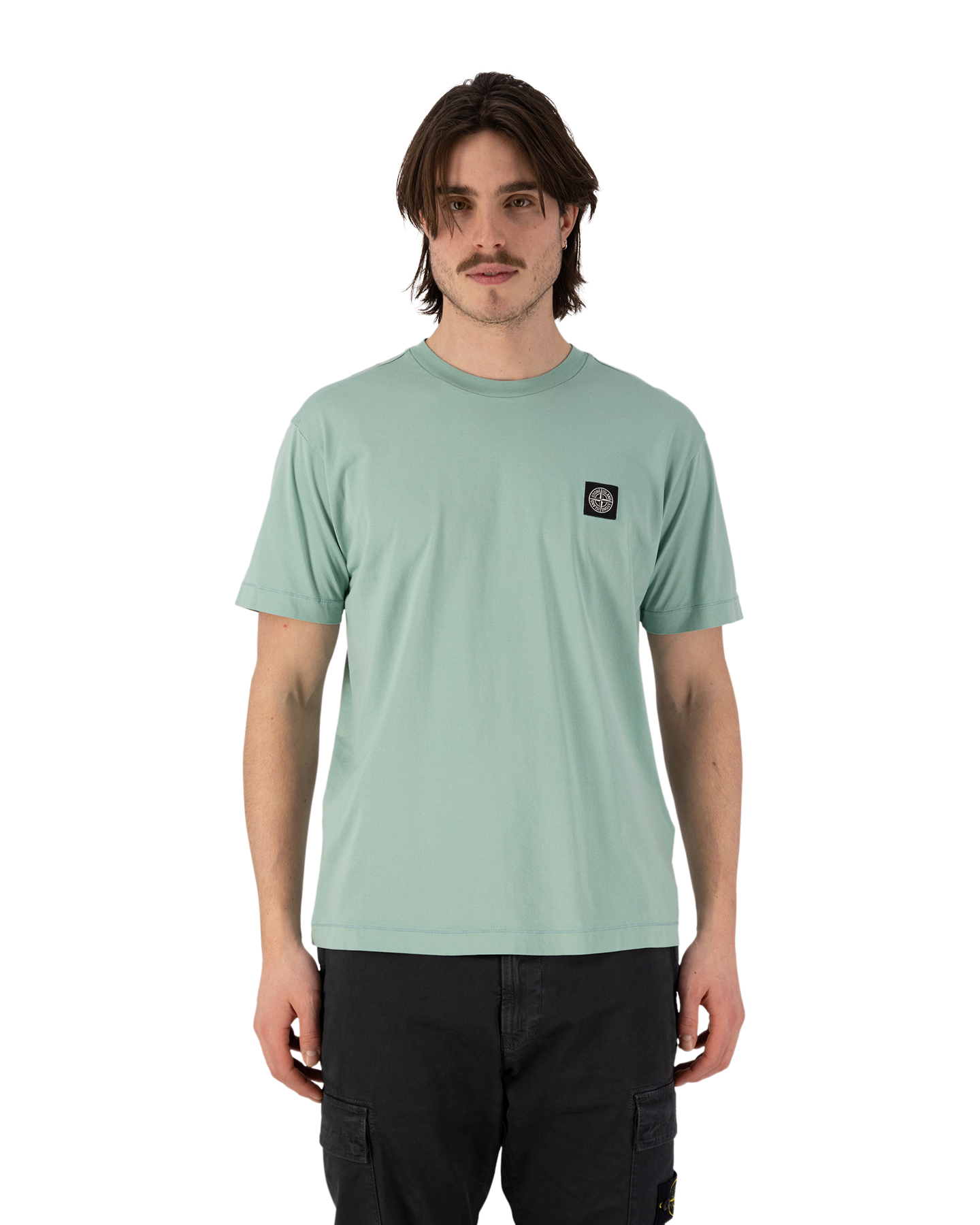 Stone Island 24113 60/2 Cotton Jersey Garment Dyed T-Shirt LICHTGROEN 4