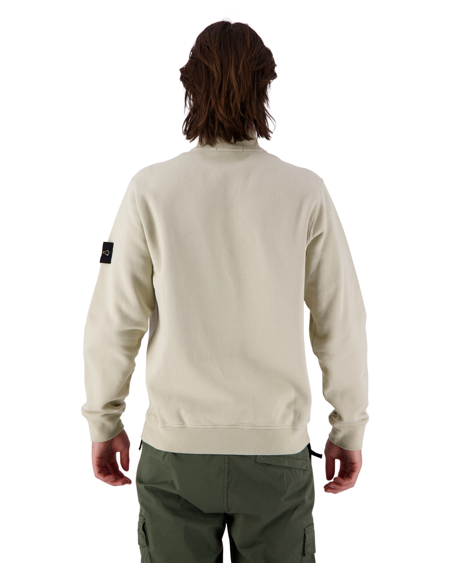 Stone Island 63422 Brushed Cotton Fleece Half Zipped Sweatshirt BEIGE 5