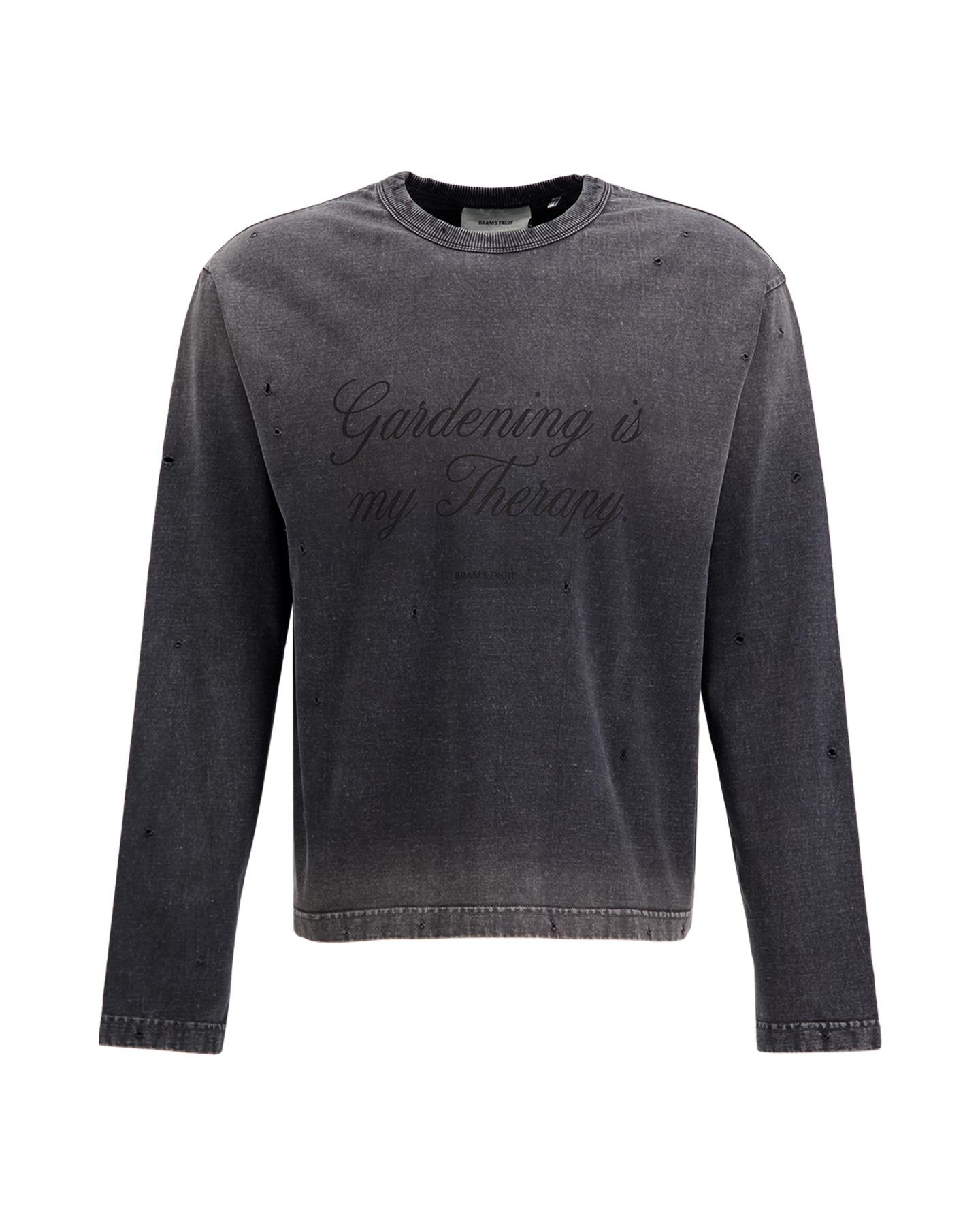 Brams Fruit Distresssed Quote Longsleeve ZWART 1