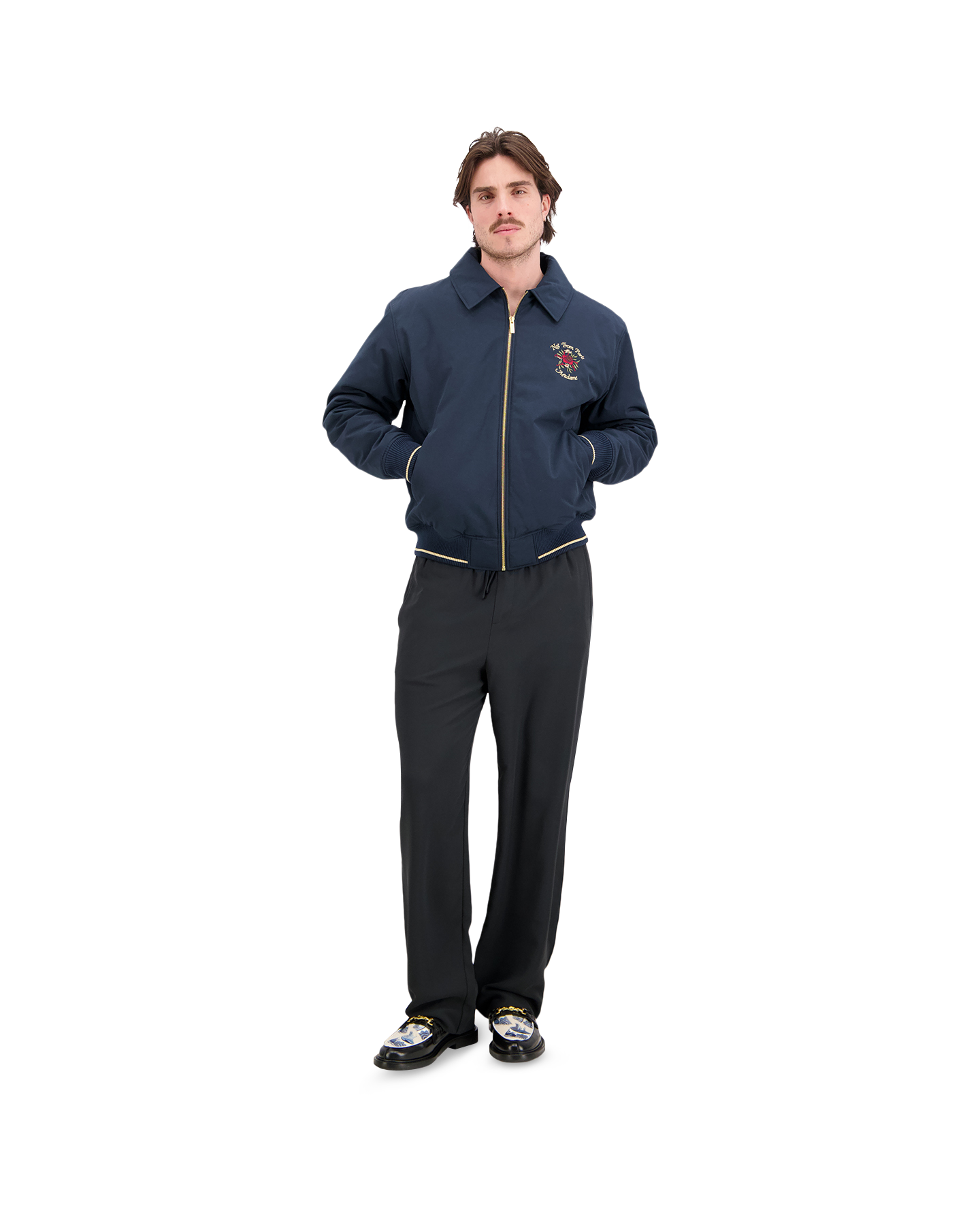 Drole de Monsieur Bomber Slogan Rose DONKERBLAUW 3