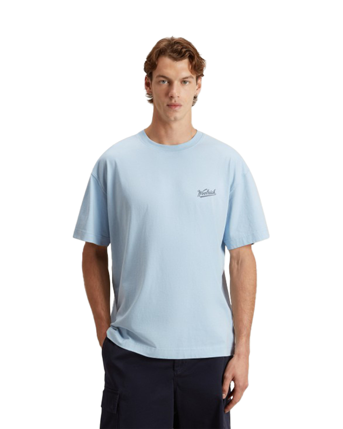Woolrich Cotton Graphic T-Shirt LICHTBLAUW 3