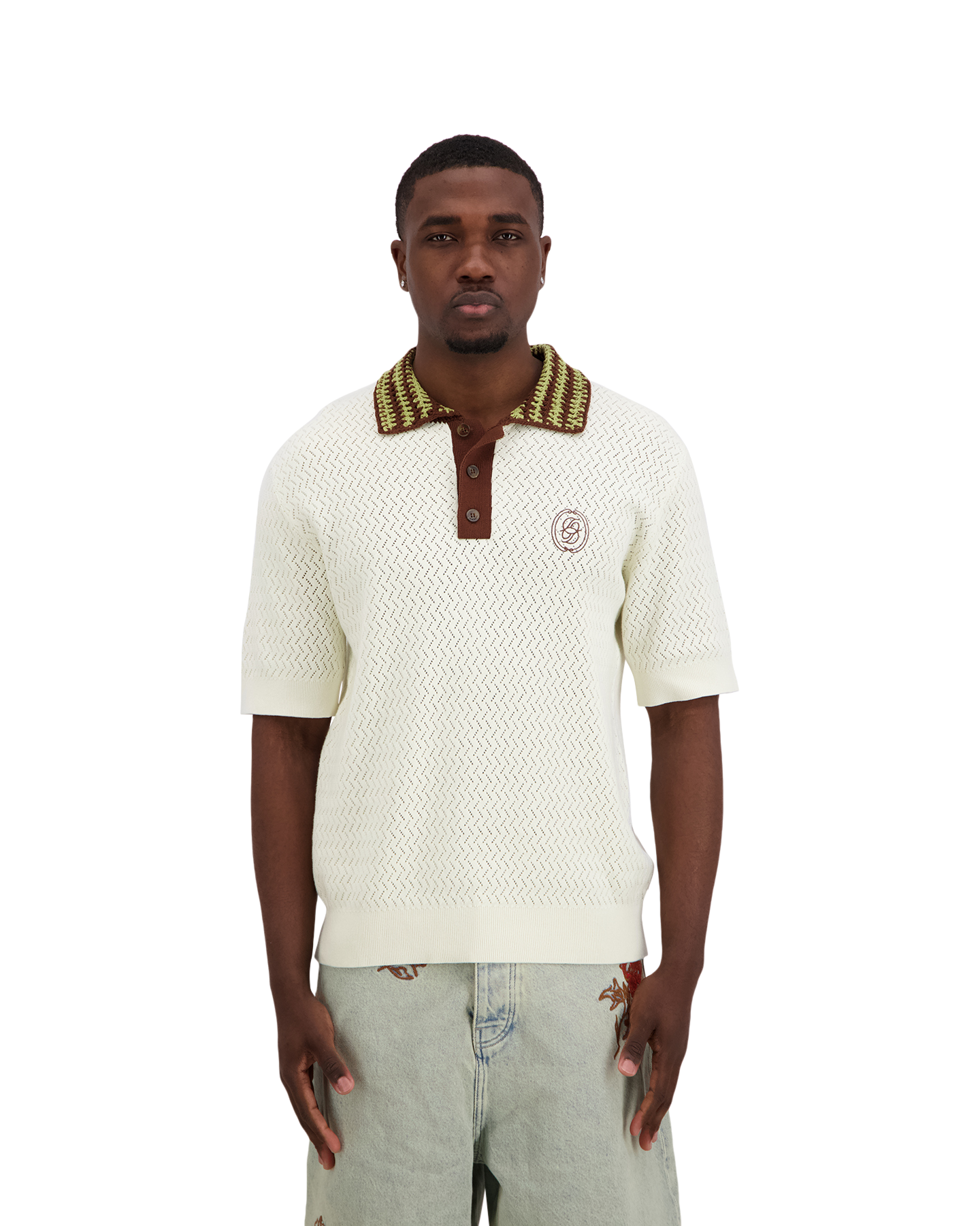 Drole de Monsieur Polo Maille Ajouré D Miroir CREME 4