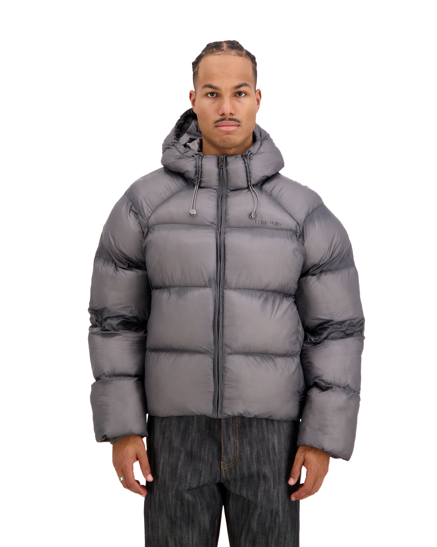 Daily Paper Raglan Sleeve Dias Puffer Jacket ZWART 3