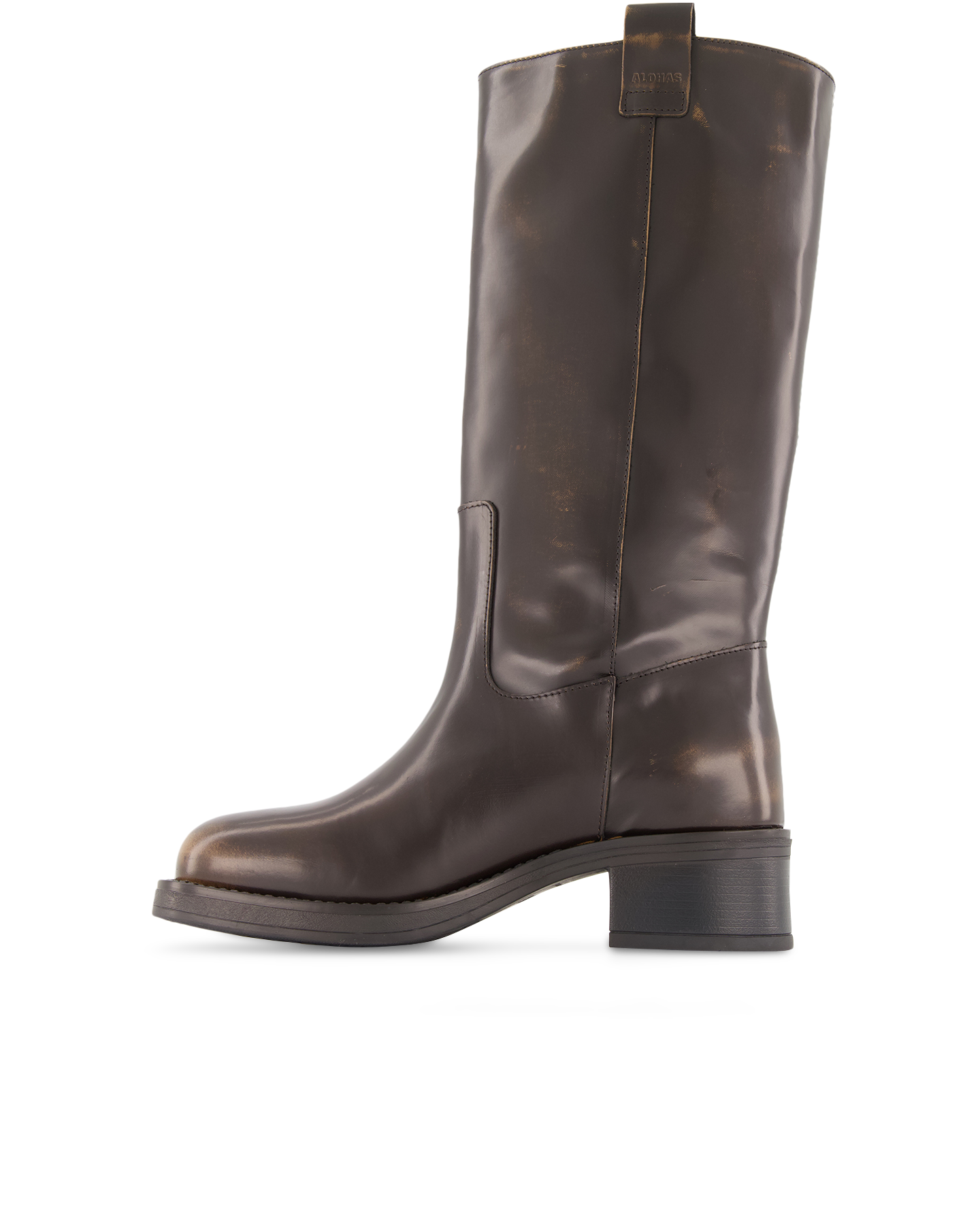 Alohas Sajan Vintage Effect Brown Leather Boots BRUIN 3