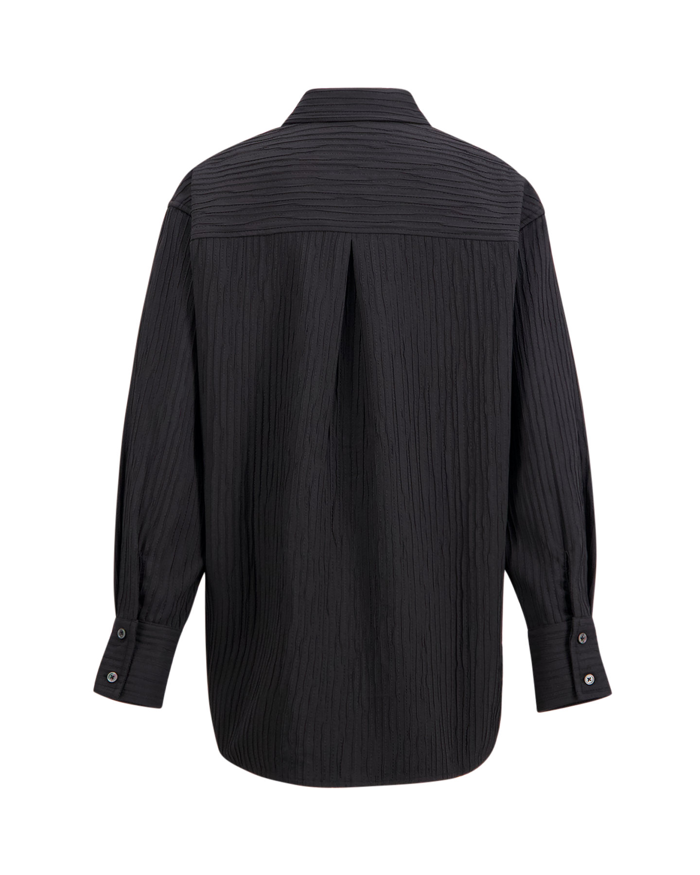OLAF Textured Drapey Shirt ZWART 2