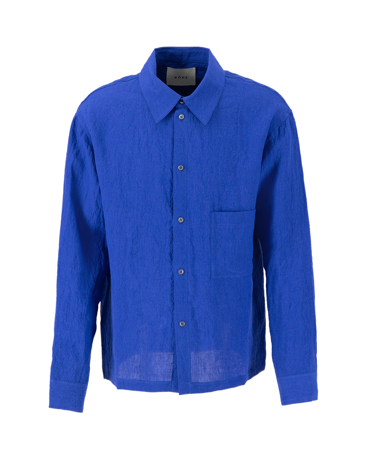 Róhe Hammered Linen Shirt Blue 1