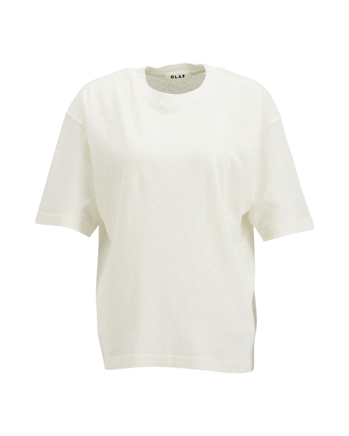 OLAF Retro Logo Linen Boxy Tees WIT 1