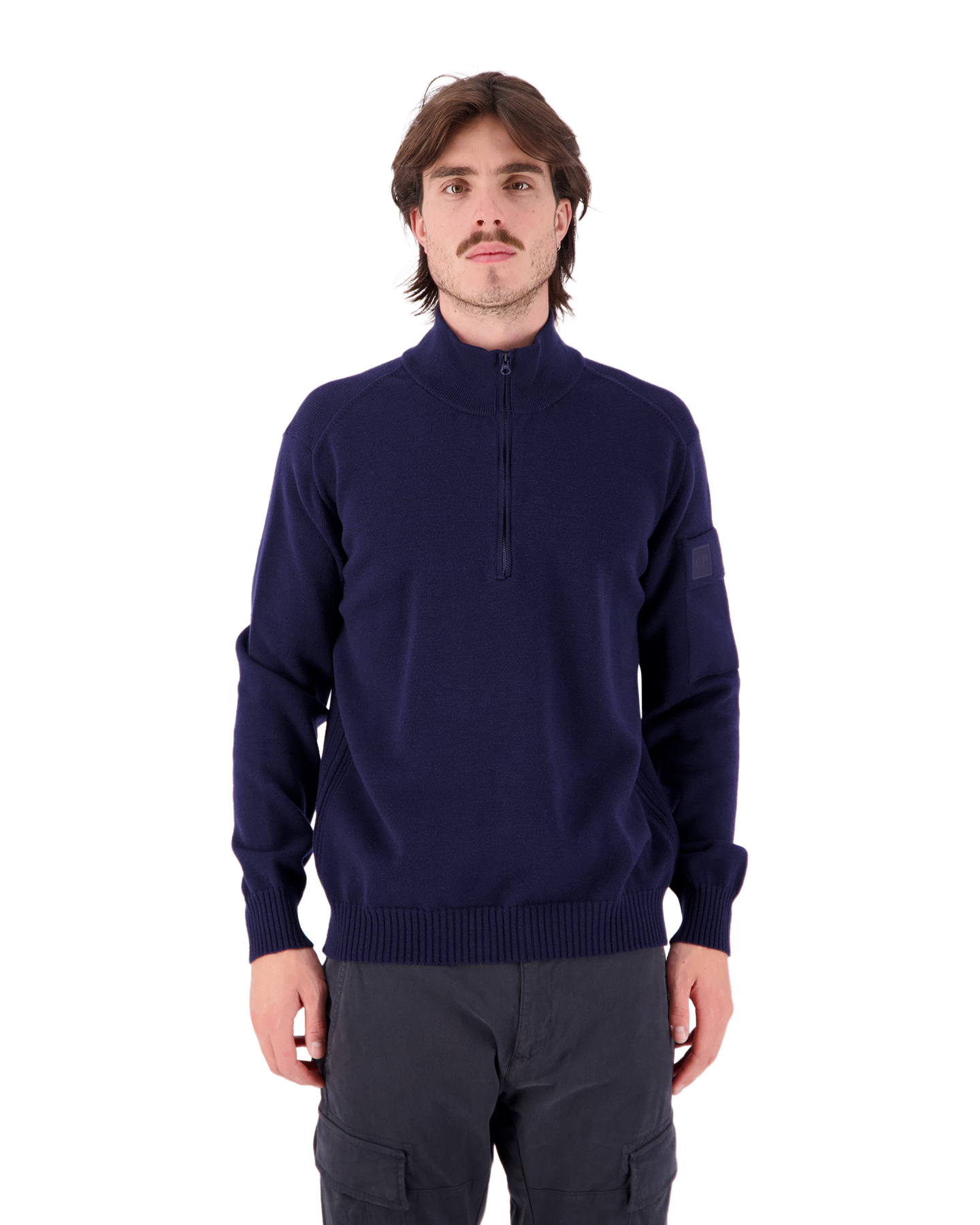 C.P. Company Metropolis Metropolis Series Extra Fine Merino Wool Half Zipped Knit DONKERBLAUW 4