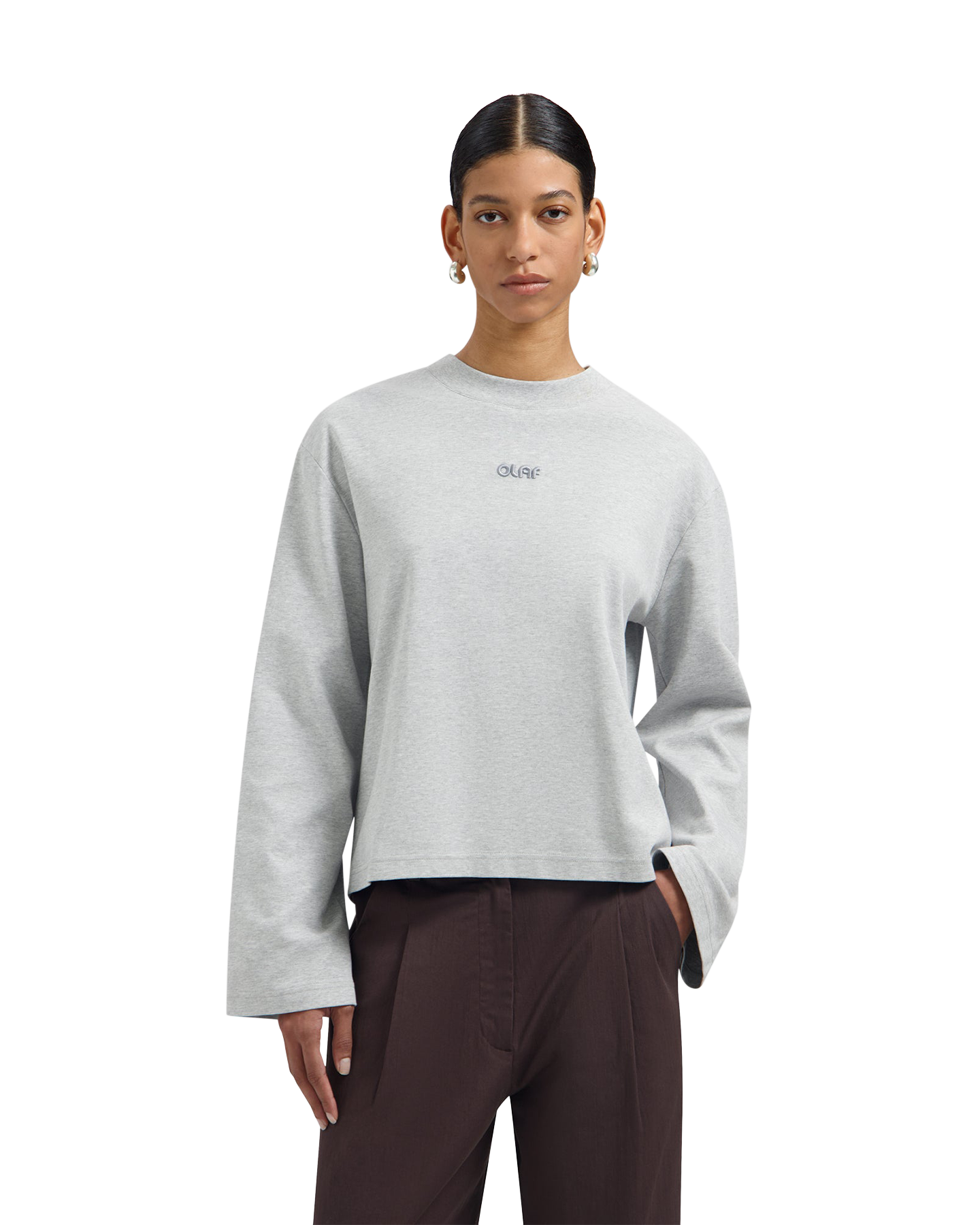 OLAF Retro Logo Ls Tee GRIJS 3