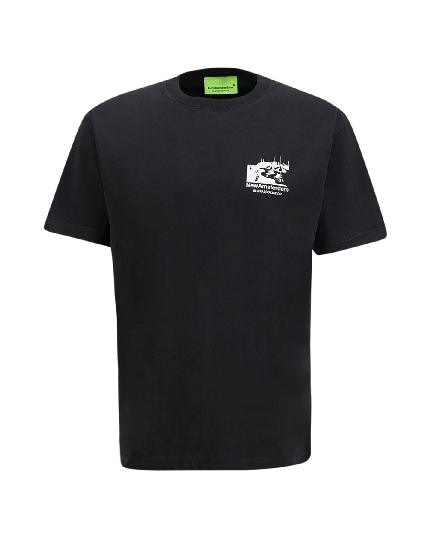 New Amsterdam Surf Association Beach Sign Tee ZWART 2