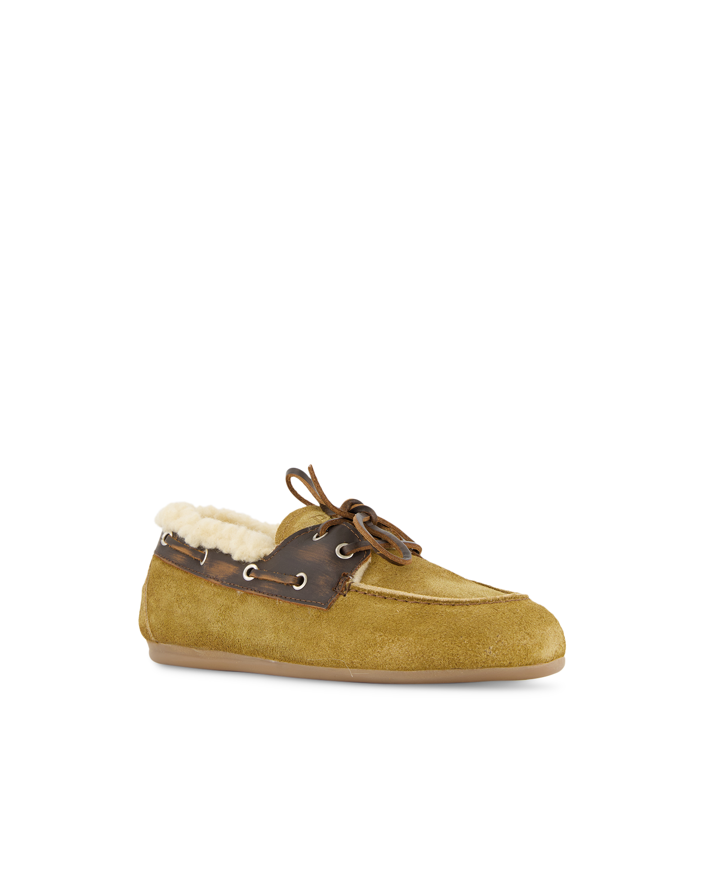 Posa Boat Loafer Brushed Fur - Suede/ Leather BRUIN 2
