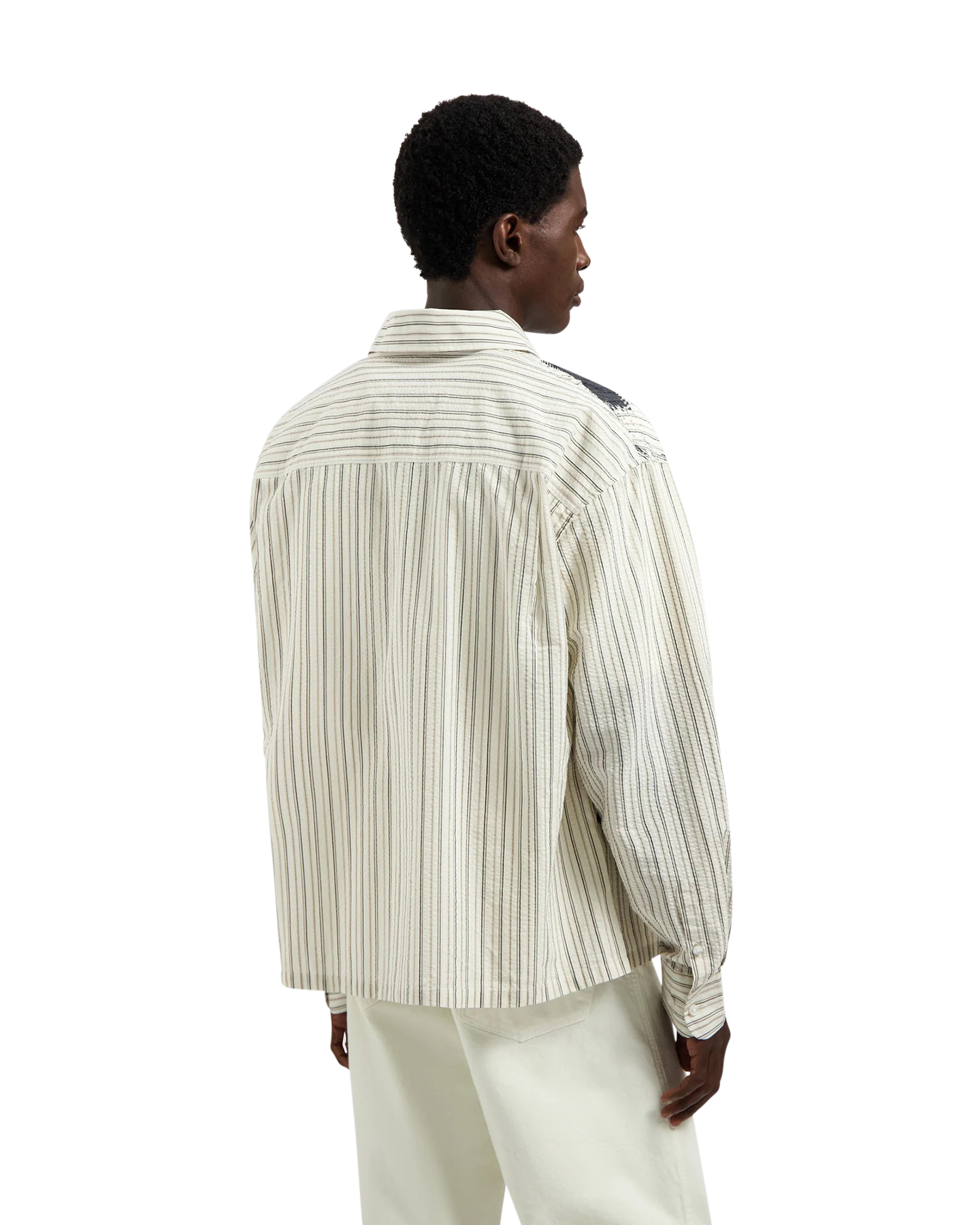 OLAF Brushstroke Logo Stripe Ls Shirt BEIGE 4
