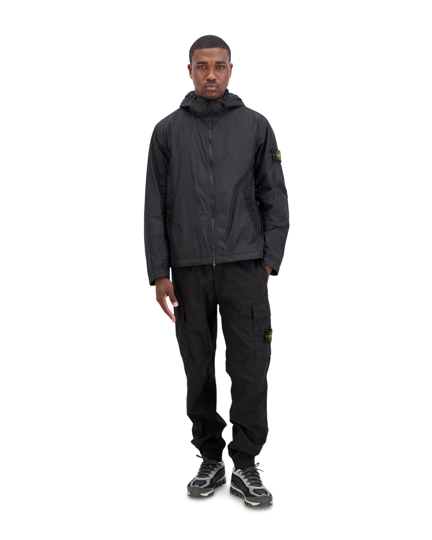 Stone Island S0A23 Crinkle Reps Jas ZWART 3