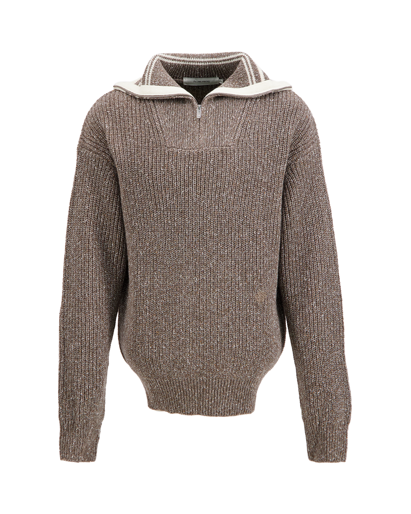 Filling Pieces Zip Knit Chunky Fisherman BRUIN 1