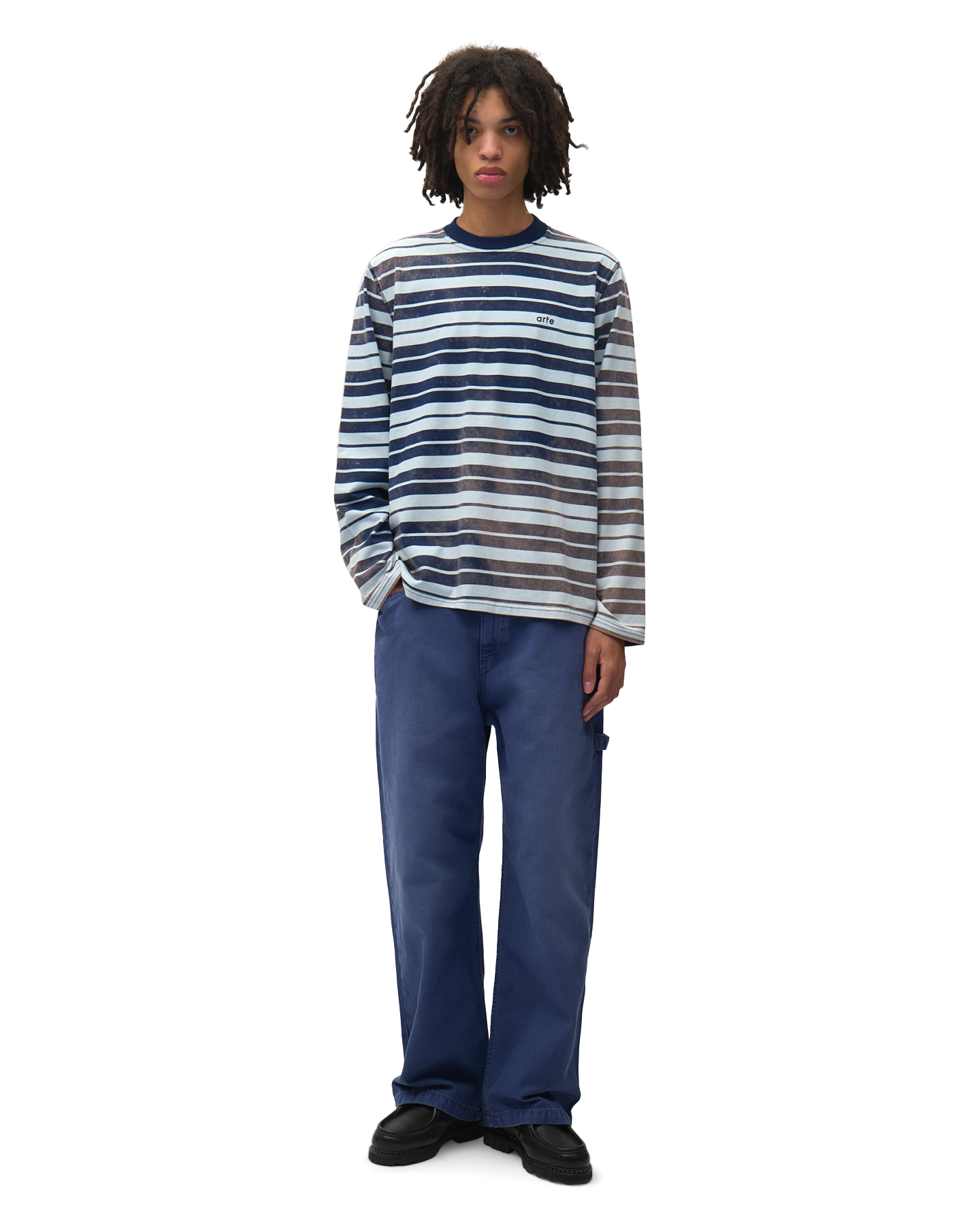 Arte Antwerp Sunfade Striped Longsleeve BLAUW 3