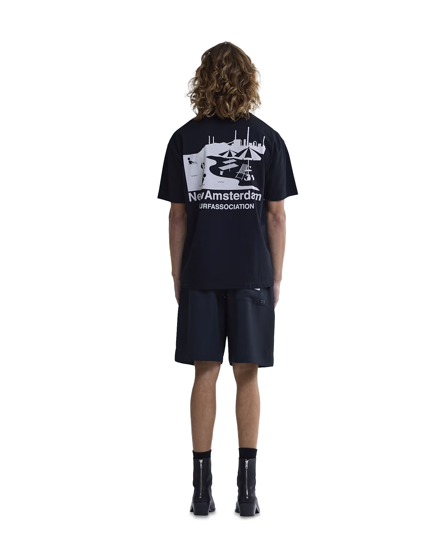 New Amsterdam Surf Association Beach Sign Tee ZWART 3