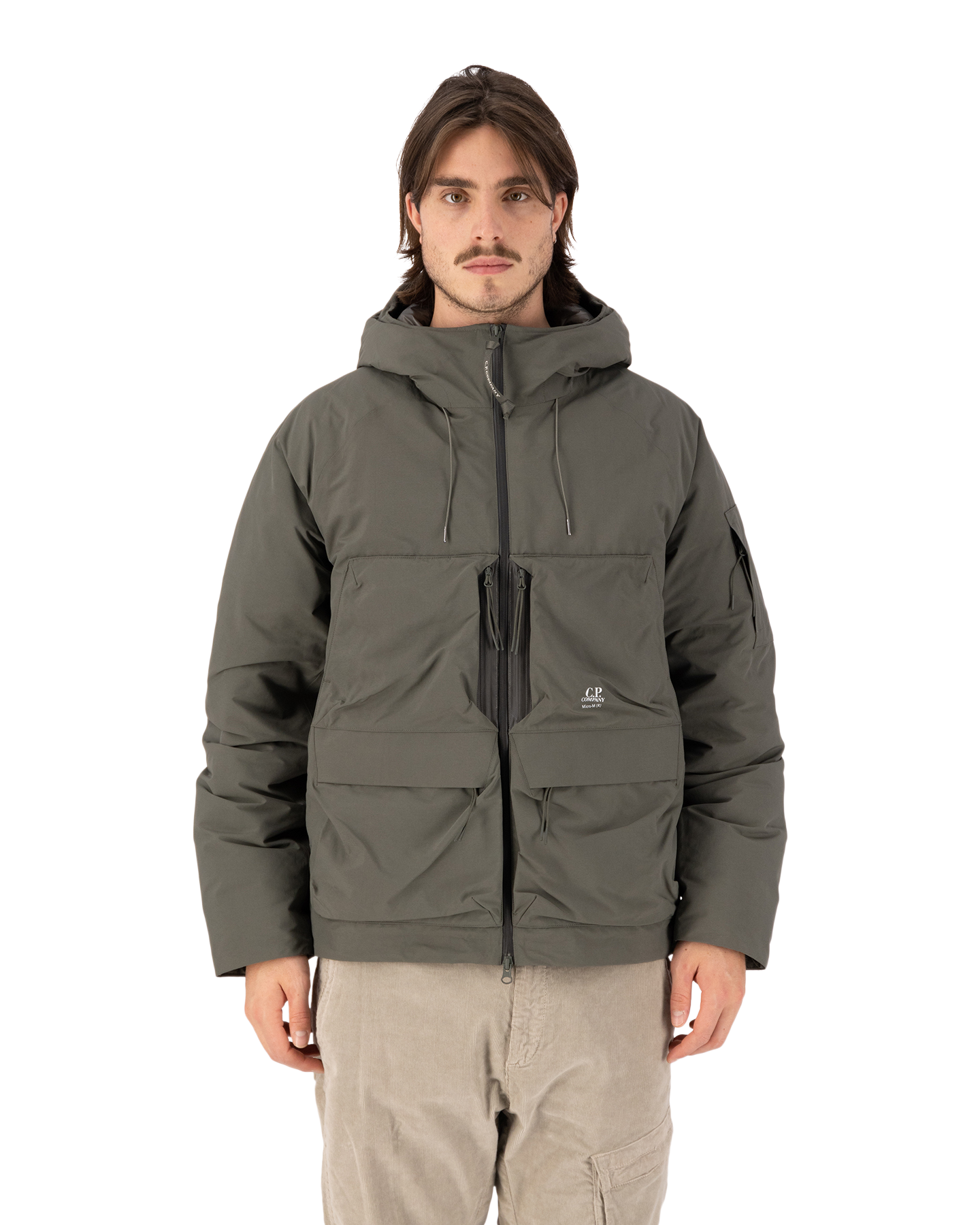 C.P. Company Micro-M (R) Hooded Down Jacket DONKERGROEN 4