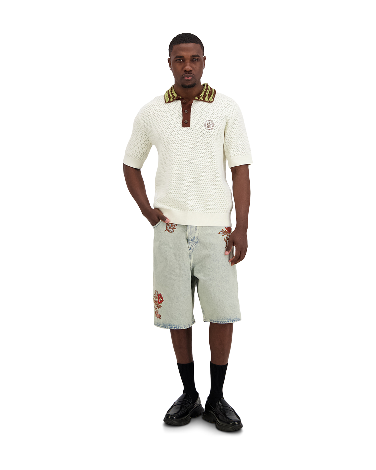Drole de Monsieur Polo Maille Ajouré D Miroir CREME 3