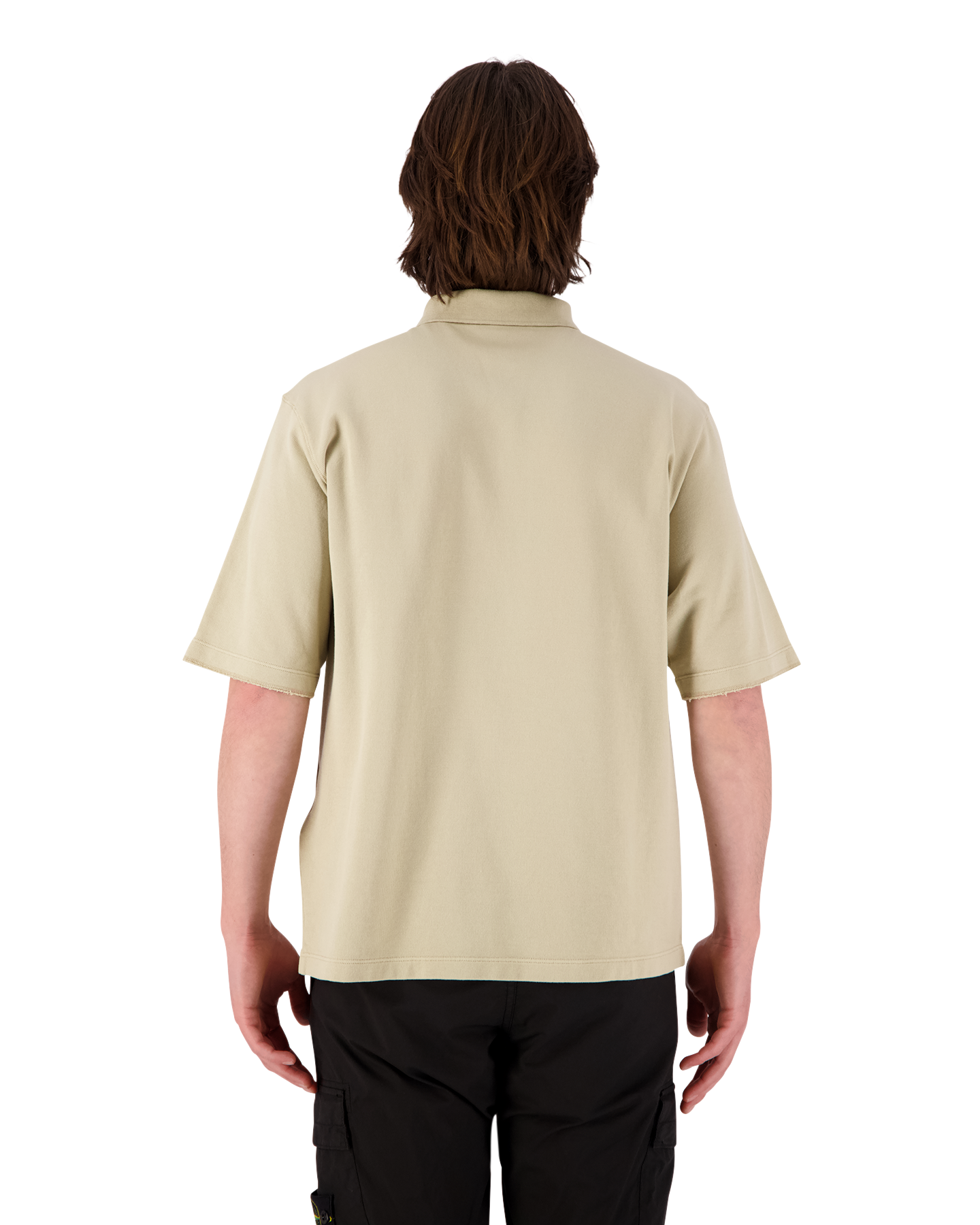 Stone Island 216F3 Ghost Piece - Light Organic Cotton Fleece Garment Dyed Polo Shirt BEIGE 5