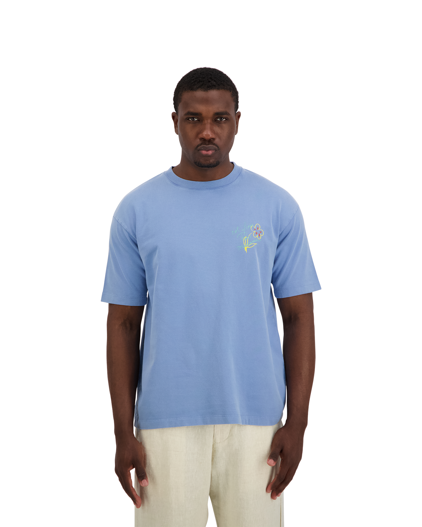 Drole de Monsieur Esquisse Slogan T-shirt LICHTBLAUW 5