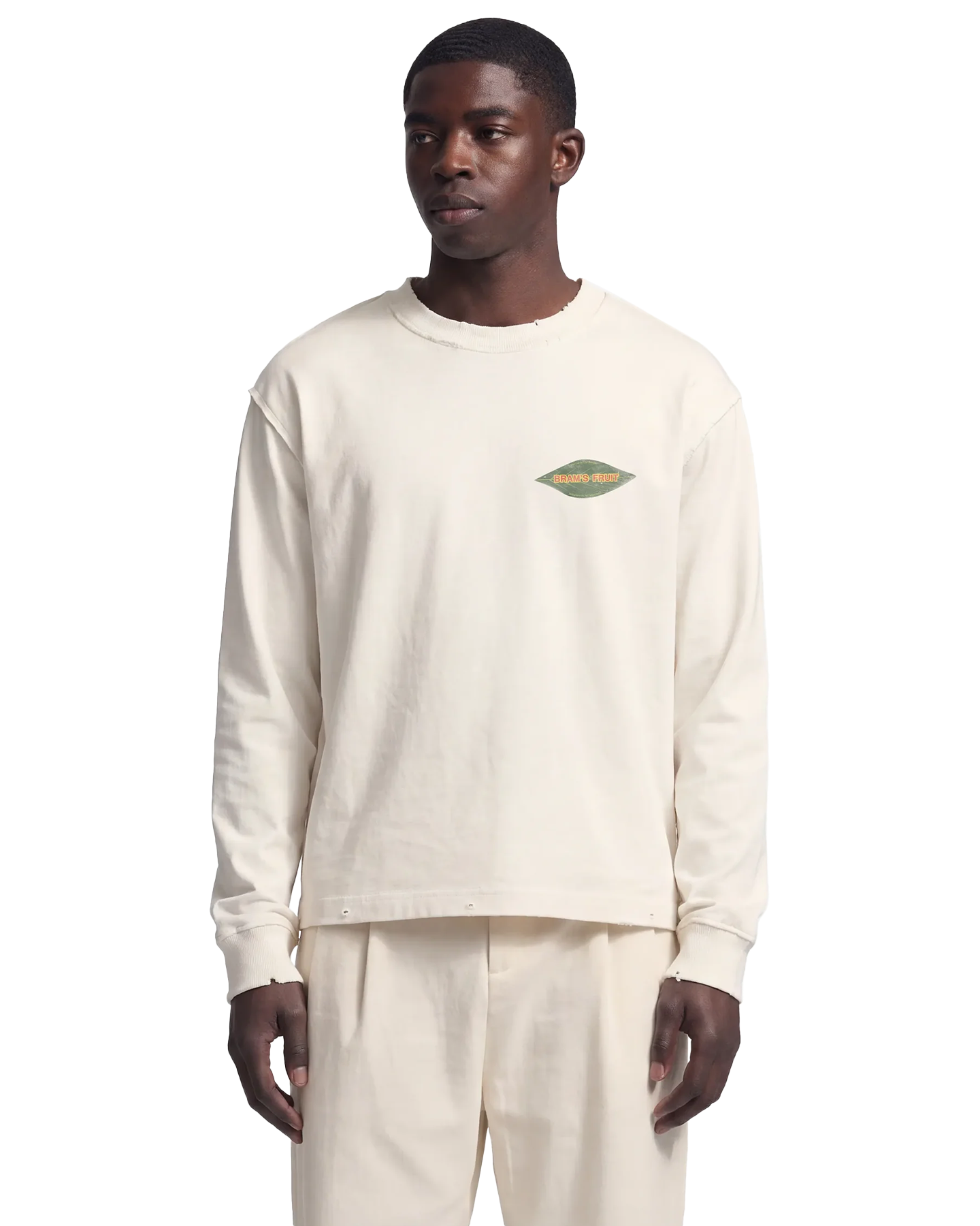 Brams Fruit Distressed Leaf Longsleeve WIT 3