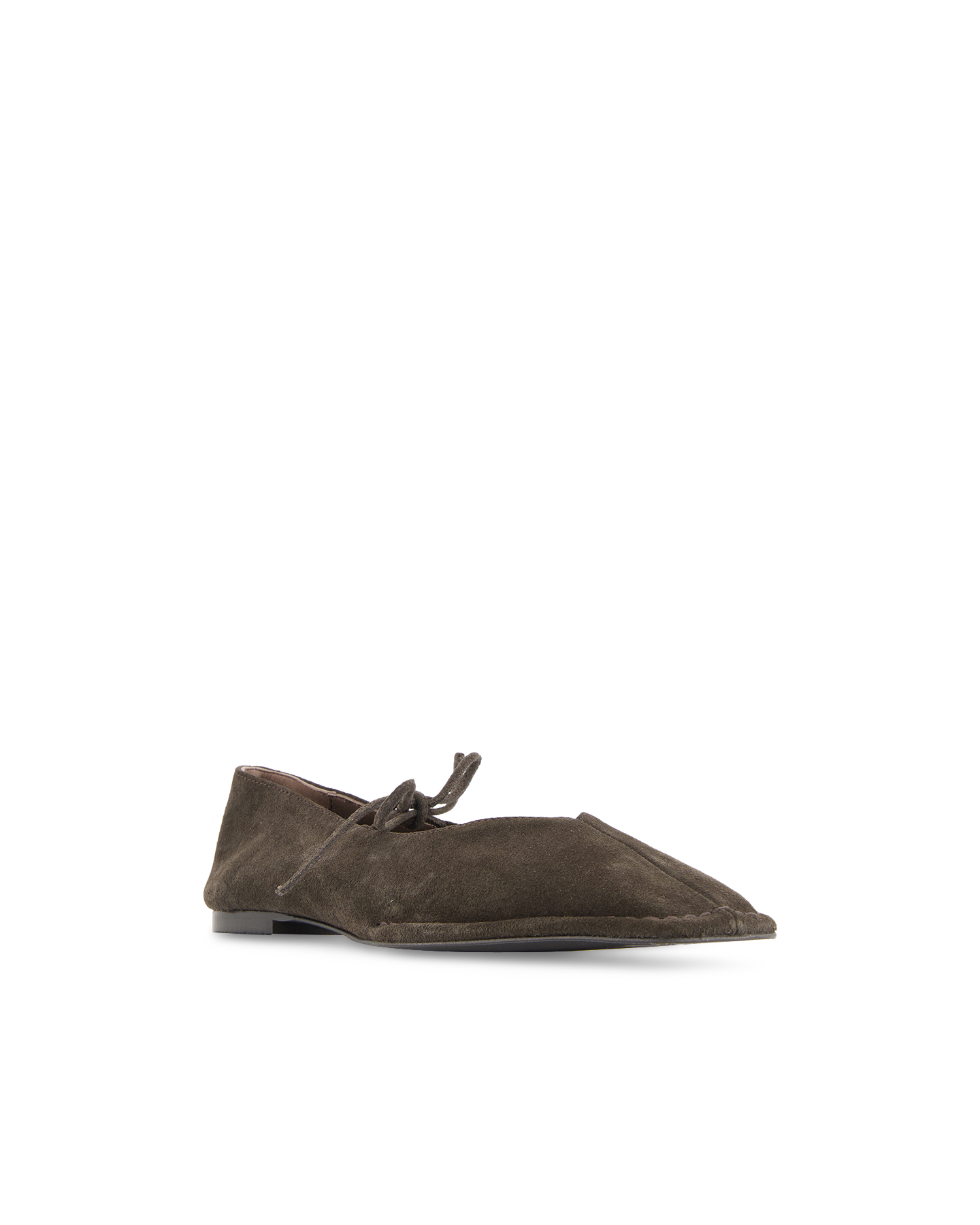 Alohas Sway Suede Coffee Brown Leather Ballet Flats DONKERBRUIN 2