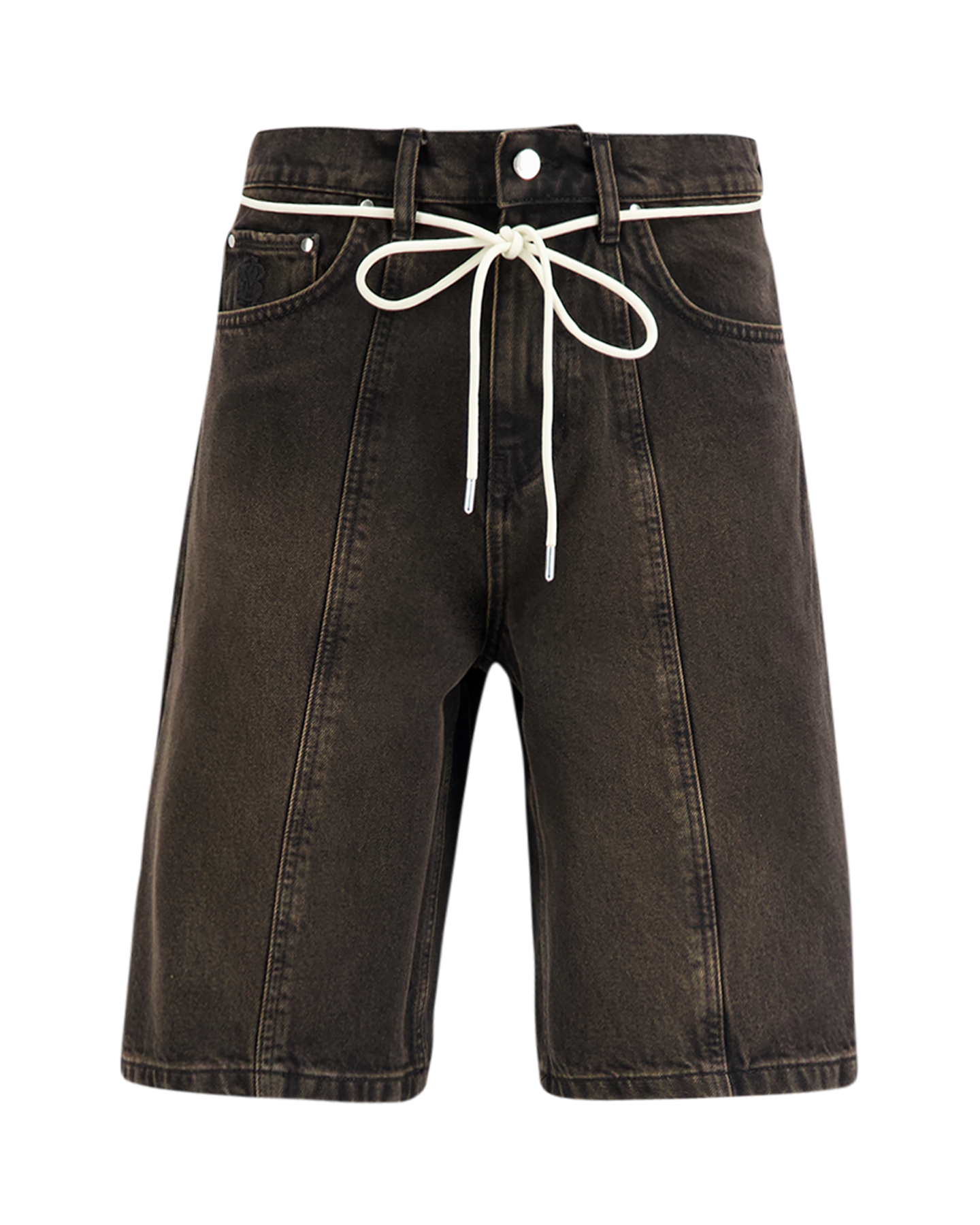about:blank Felled Denim Short ZWART 1