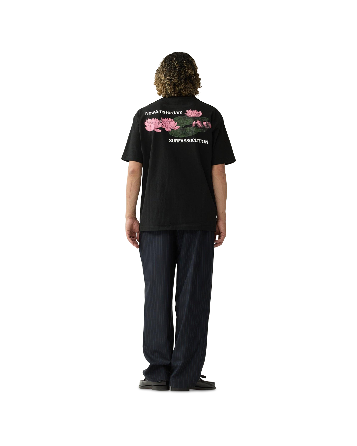 New Amsterdam Surf Association Lilies Tee ZWART 3
