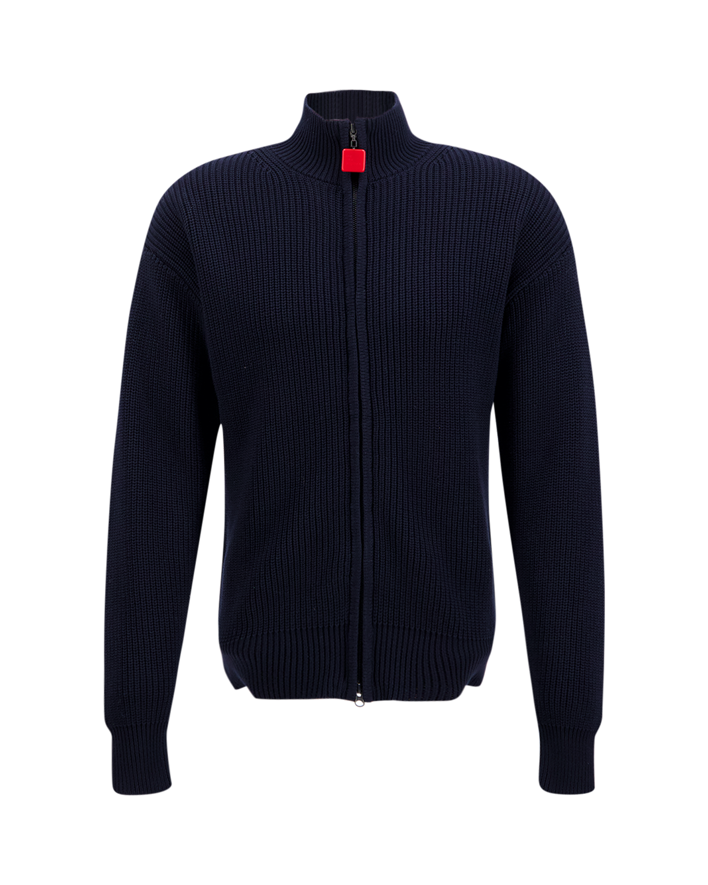 The New Originals Fisherman Zip Up Sweater DONKERBLAUW 1