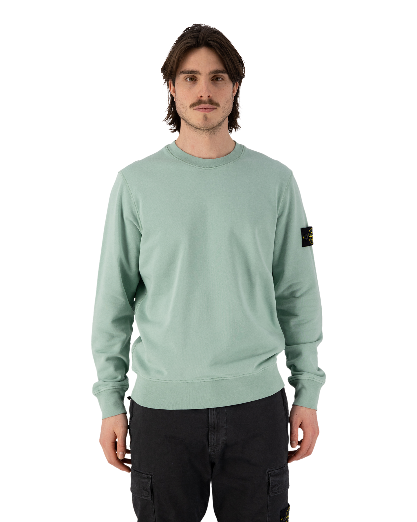 Stone Island 63051 Cotton Fleece Garment Dyed Crewneck Sweatshirt LICHTGROEN 4
